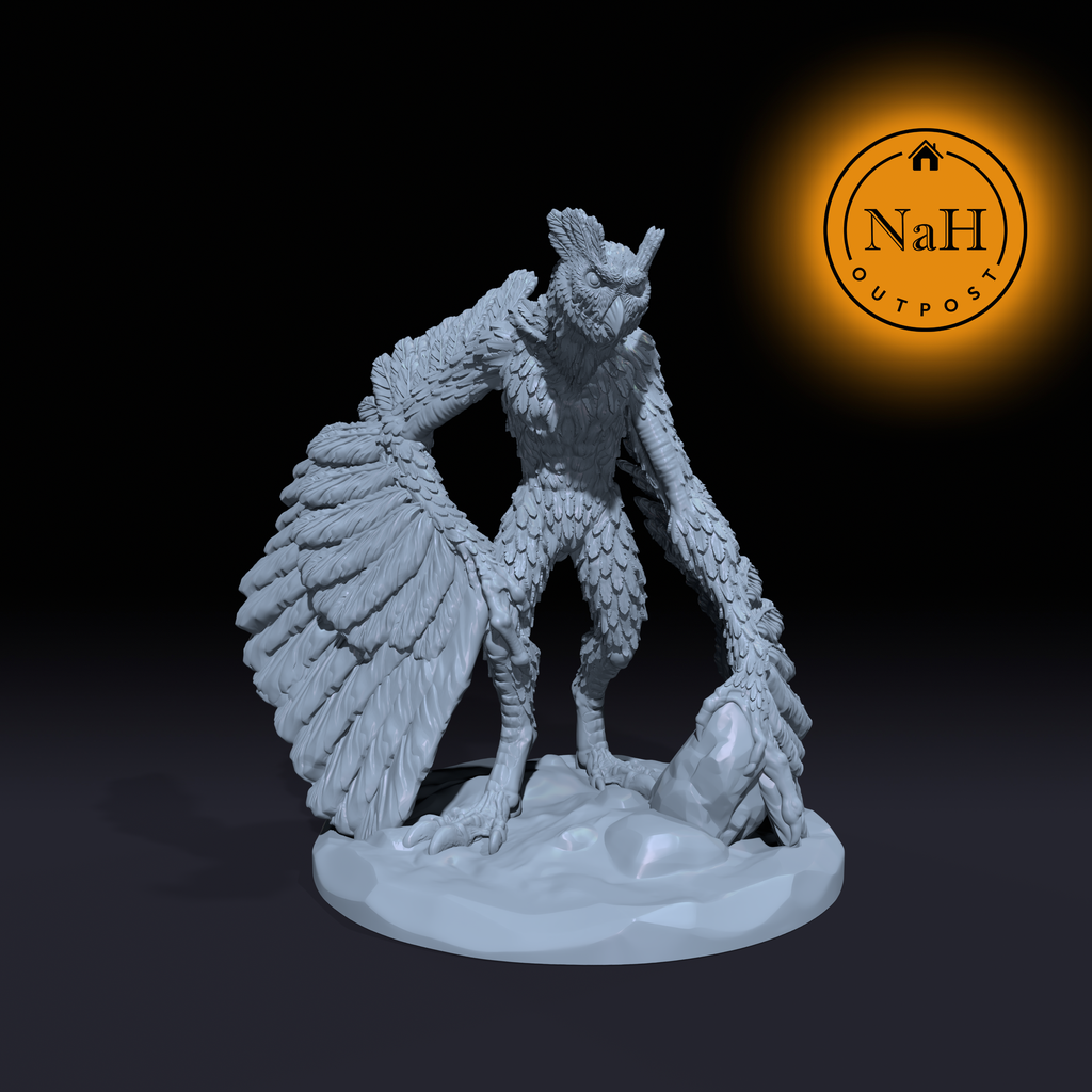 Ulkrith, the Feathered Scourge | Owl Creep Monster Miniature for Tabletop games like D&D and War Gaming | Dungeons and Dragons Mini