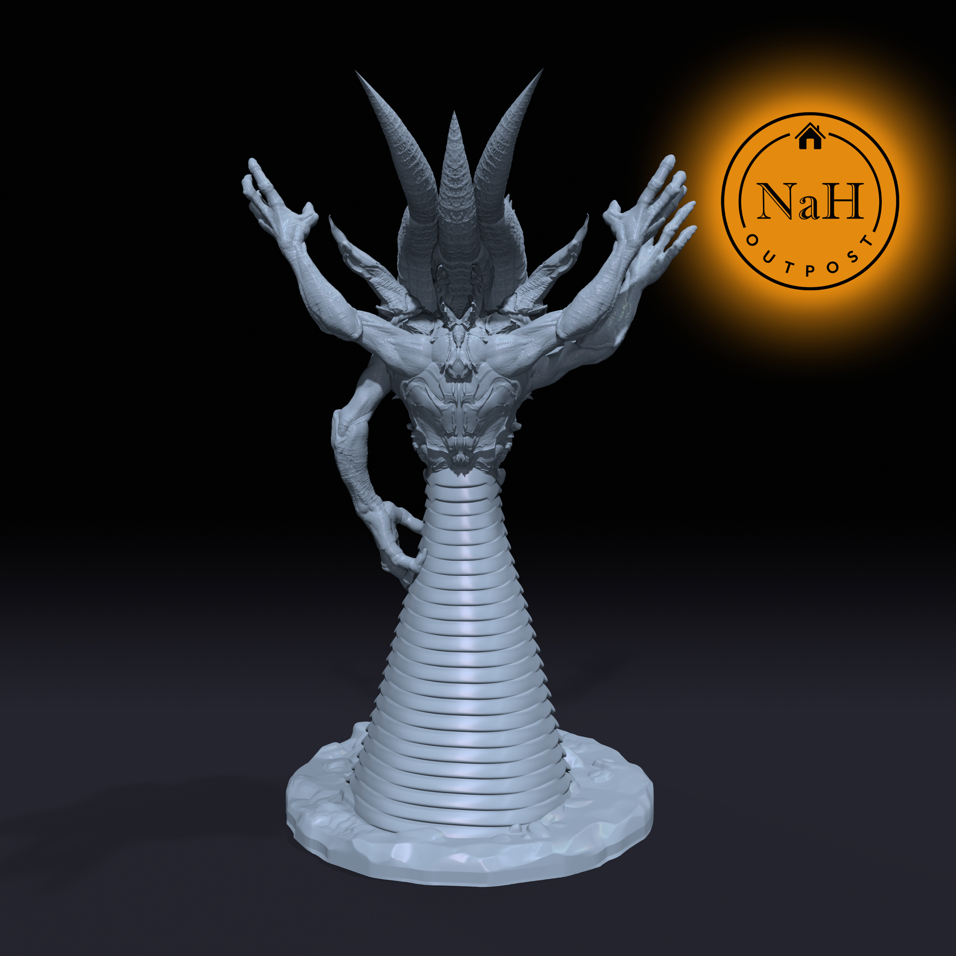 Threxil, Herald of the Black Spiral | Priest of Undeath Monster Miniature for Tabletop games like D&D and War Gaming | Dungeons and Dragons Mini