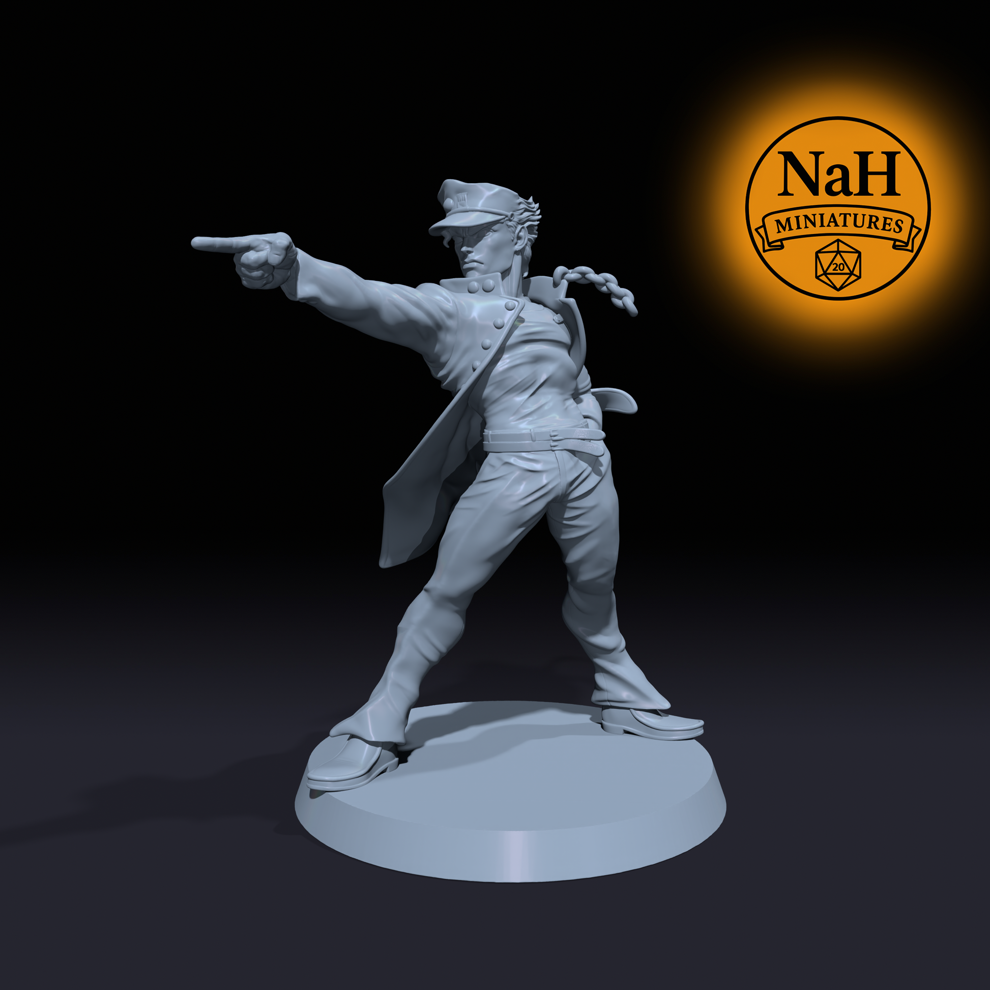 Kaelen Vire | Jotaro | Street Fighter Martial Artist miniature for Tabletop games like D&D, Daggerheart, and War Gaming | Dungeons and Dragons Mini