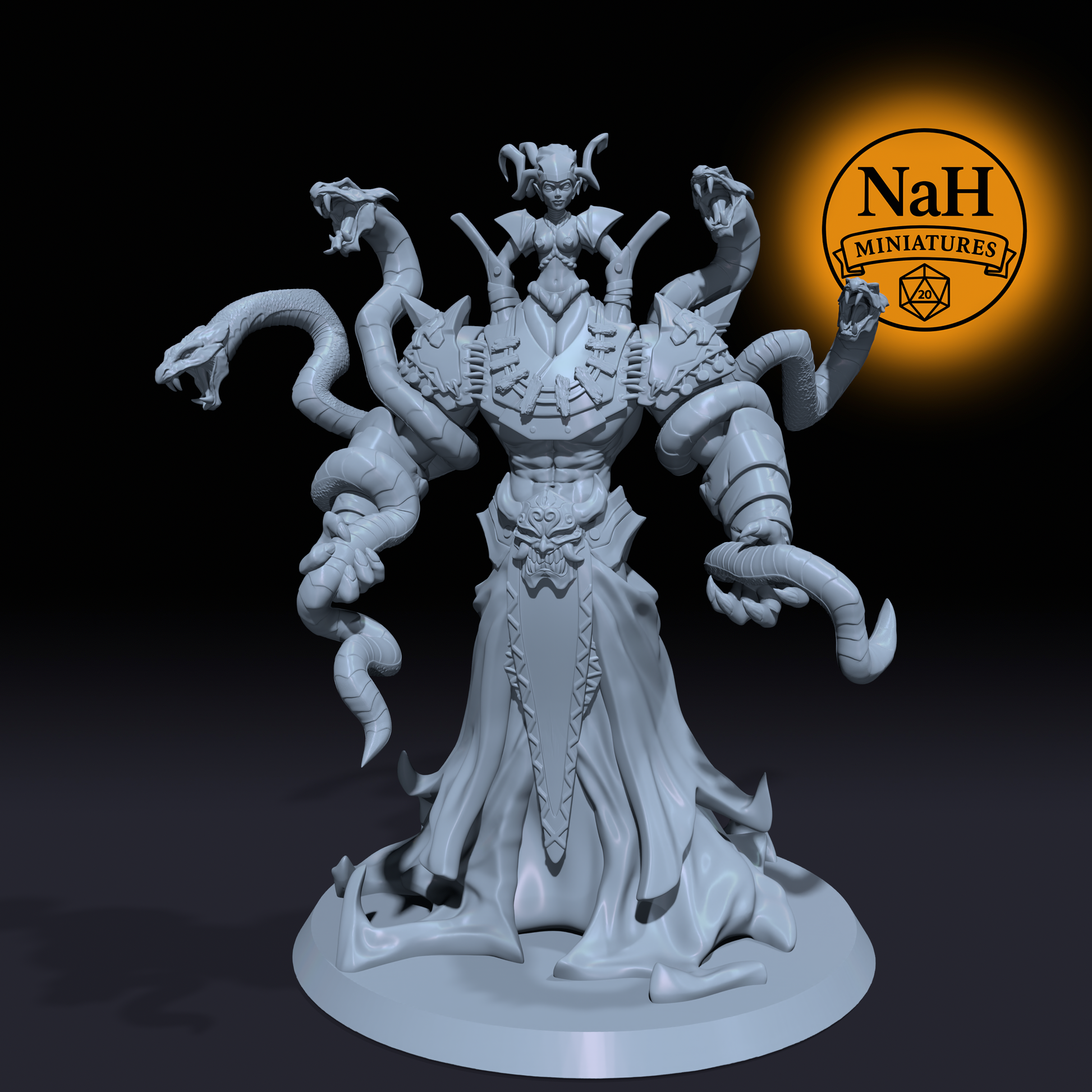 Naxyra | Queen of Loss | Eldritch Construct Hydra miniature for Tabletop games like D&D, Daggerheart, and War Gaming | Dungeons and Dragons Mini