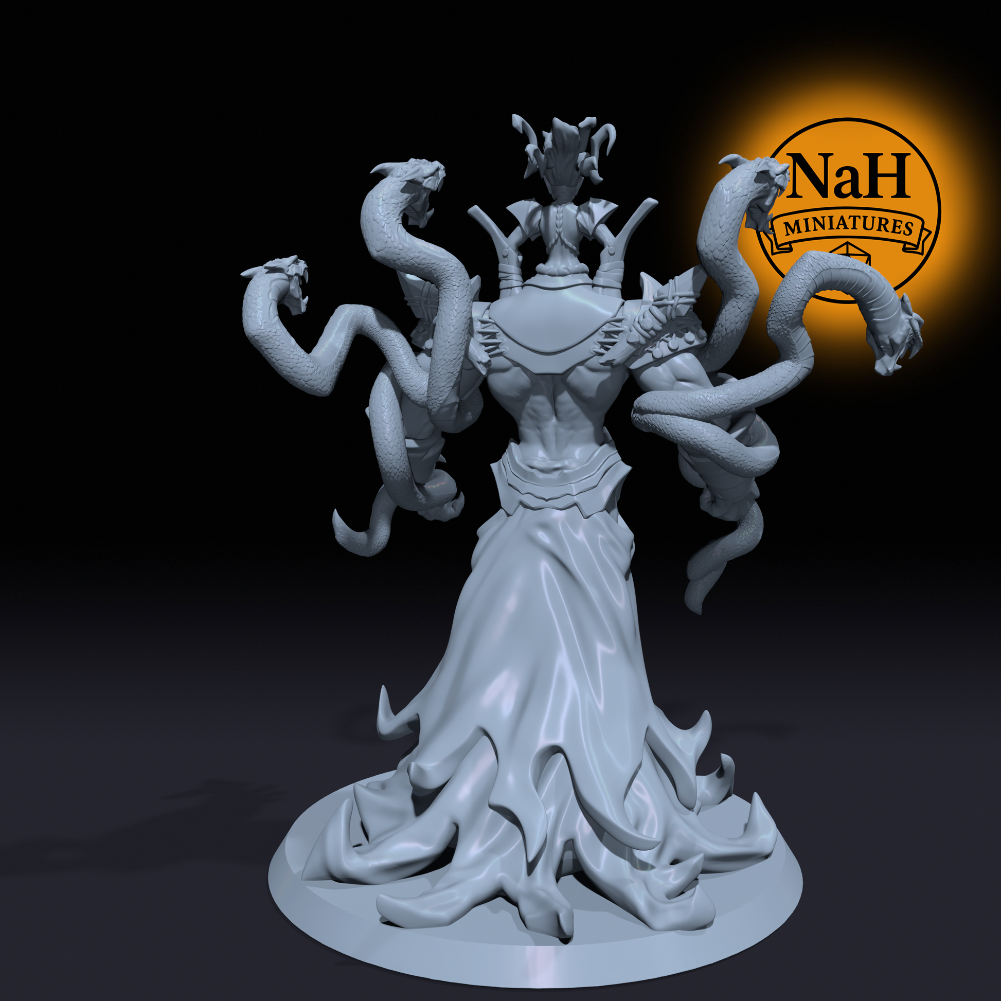 Naxyra | Queen of Loss | Eldritch Construct Hydra miniature for Tabletop games like D&D, Daggerheart, and War Gaming | Dungeons and Dragons Mini