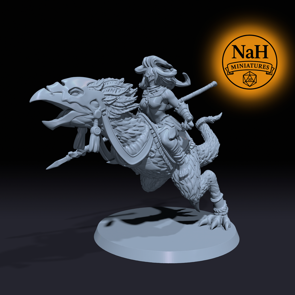 Serina Duskvale | Rider of Loss | Human Cavalier, Beast Rider miniature for Tabletop games like D&D, Daggerheart, and War Gaming | Dungeons and Dragons Mini