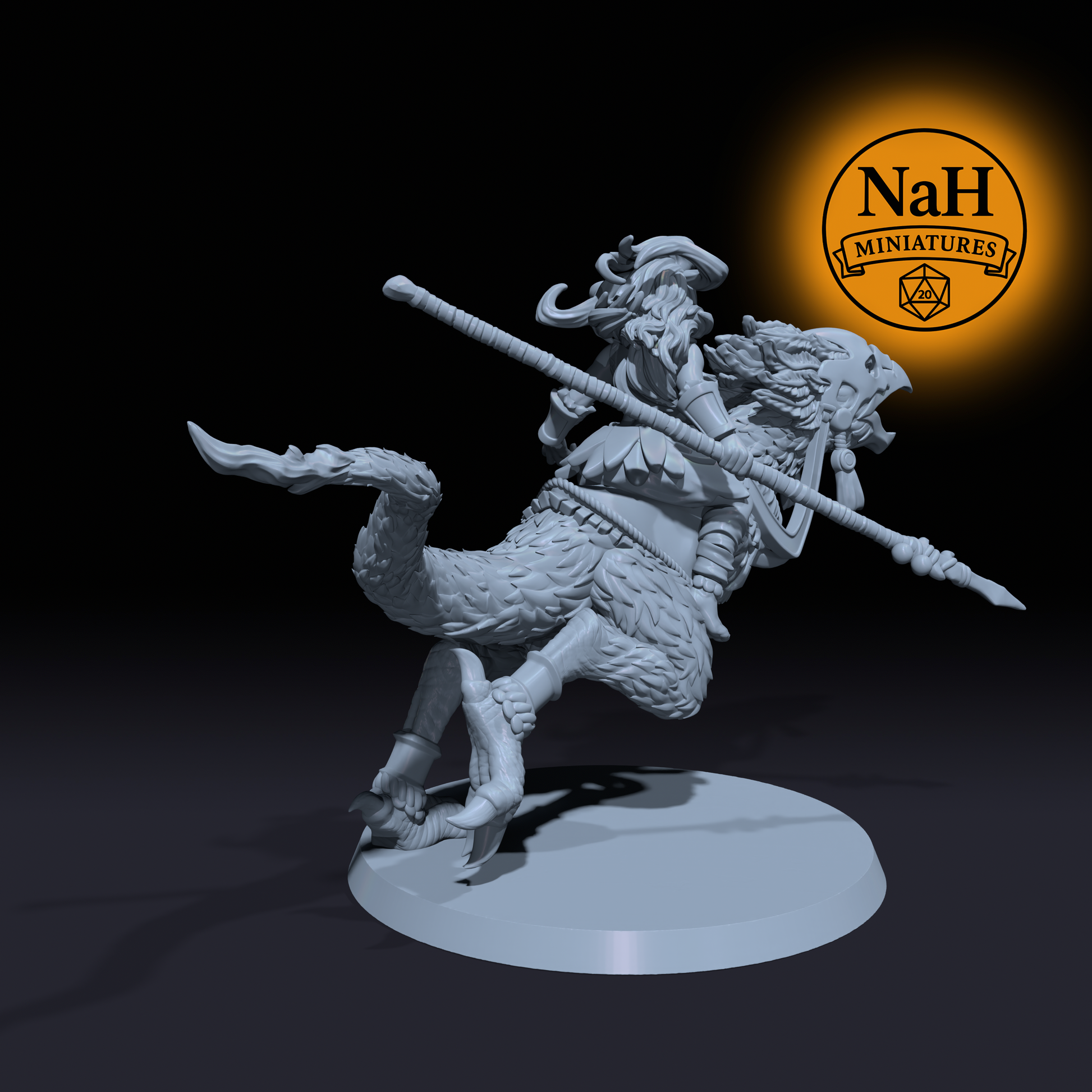 Serina Duskvale | Rider of Loss | Human Cavalier, Beast Rider miniature for Tabletop games like D&D, Daggerheart, and War Gaming | Dungeons and Dragons Mini