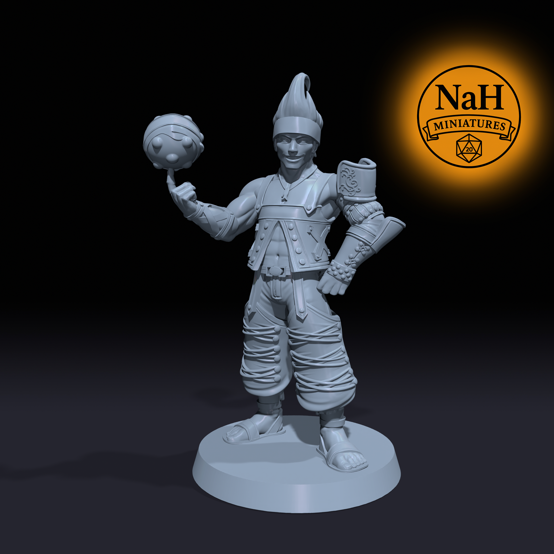 Kaelen Orvik | Wakka | Human Fighter Monk miniature for Tabletop games like D&D, Daggerheart, and War Gaming | Dungeons and Dragons Mini