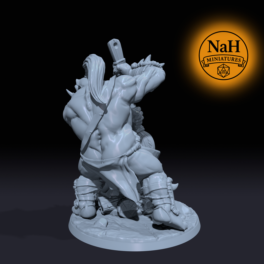 Burtz Dwarfstew, the Cannibal Chef | Ogre Marauders | Ogre Cook, Tribal Brute miniature for Tabletop games like D&D, Pathfinder, and Daggerheart | Dungeons and Dragons Mini