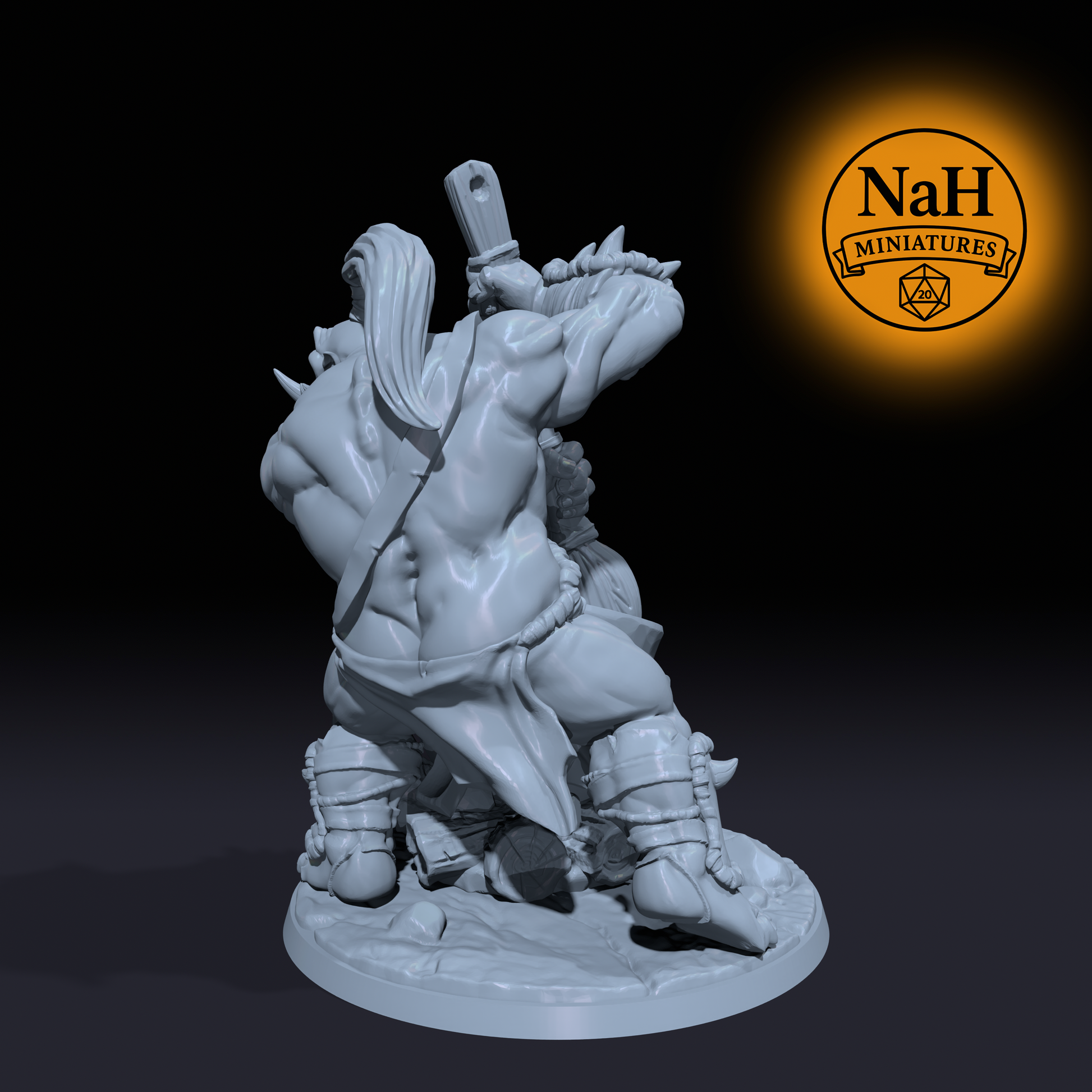 Burtz Dwarfstew, the Cannibal Chef | Ogre Marauders | Ogre Cook, Tribal Brute miniature for Tabletop games like D&D, Pathfinder, and Daggerheart | Dungeons and Dragons Mini