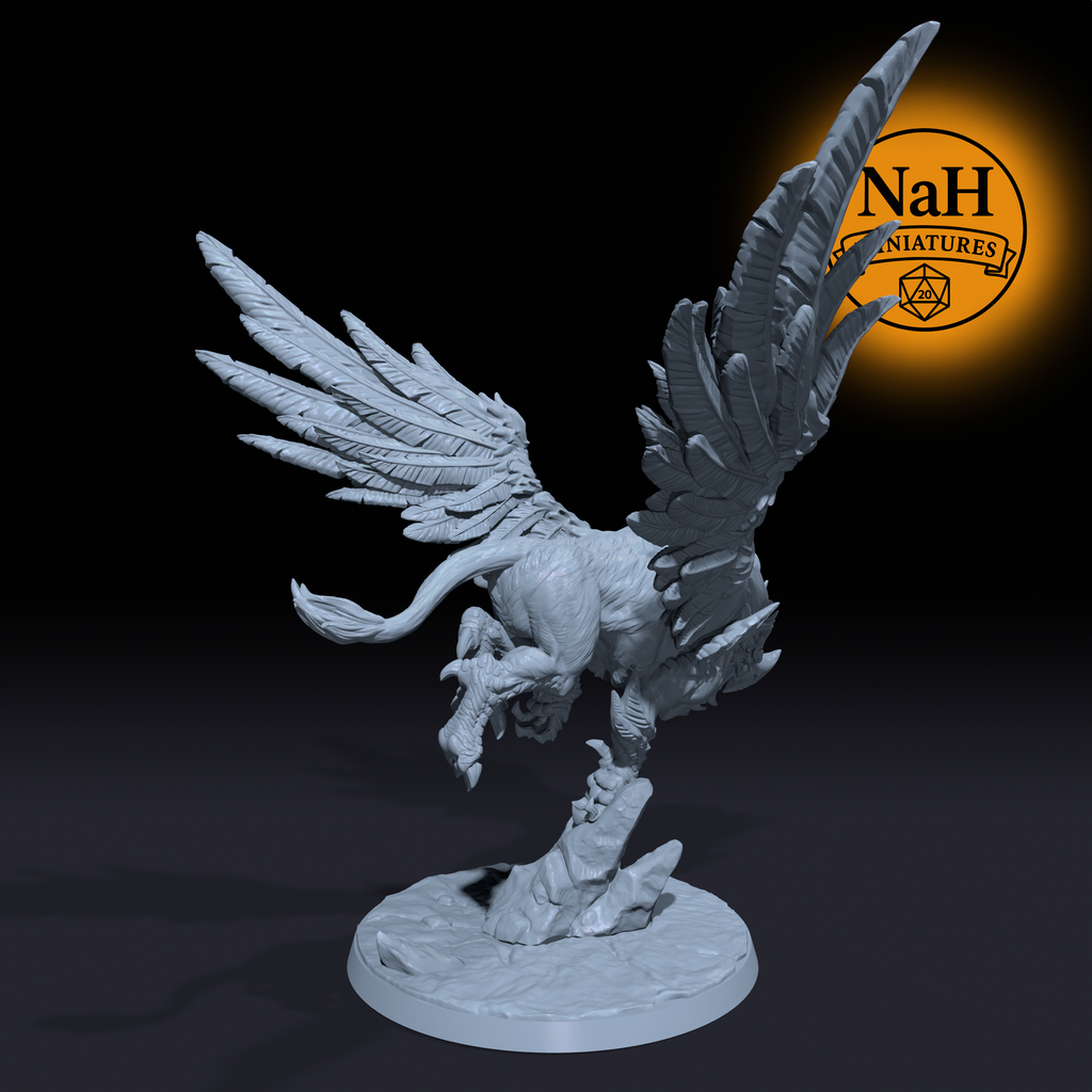 Thunderbeak, the Skybreaker of Kazadrel | Dwarven Defenders | Gryphon Mount, Flying Guardian miniature for D&D, Pathfinder | TTRPG Mini