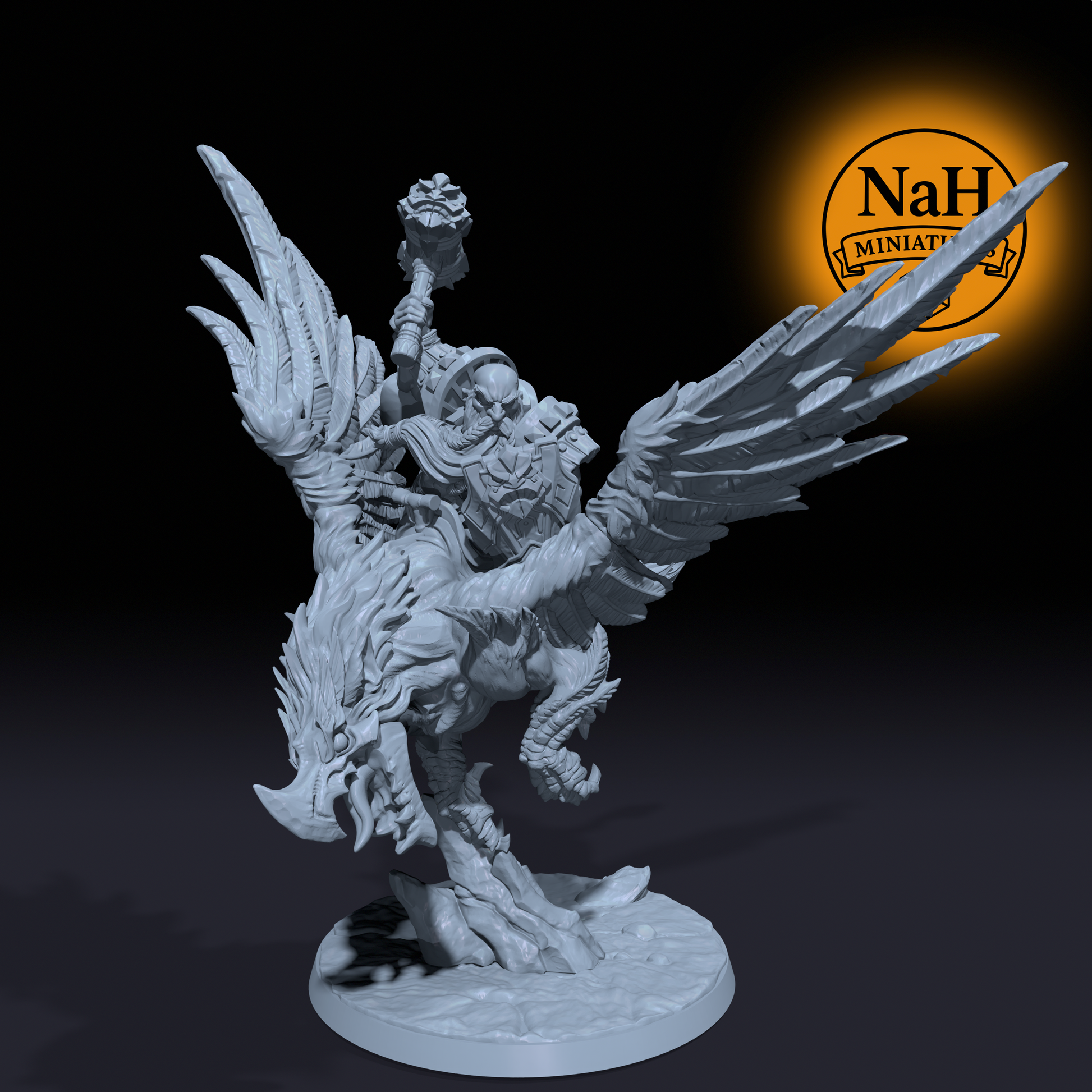 Thunderbeak, the Skybreaker of Kazadrel | Dwarven Defenders | Gryphon Mount, Flying Guardian miniature for D&D, Pathfinder | TTRPG Mini