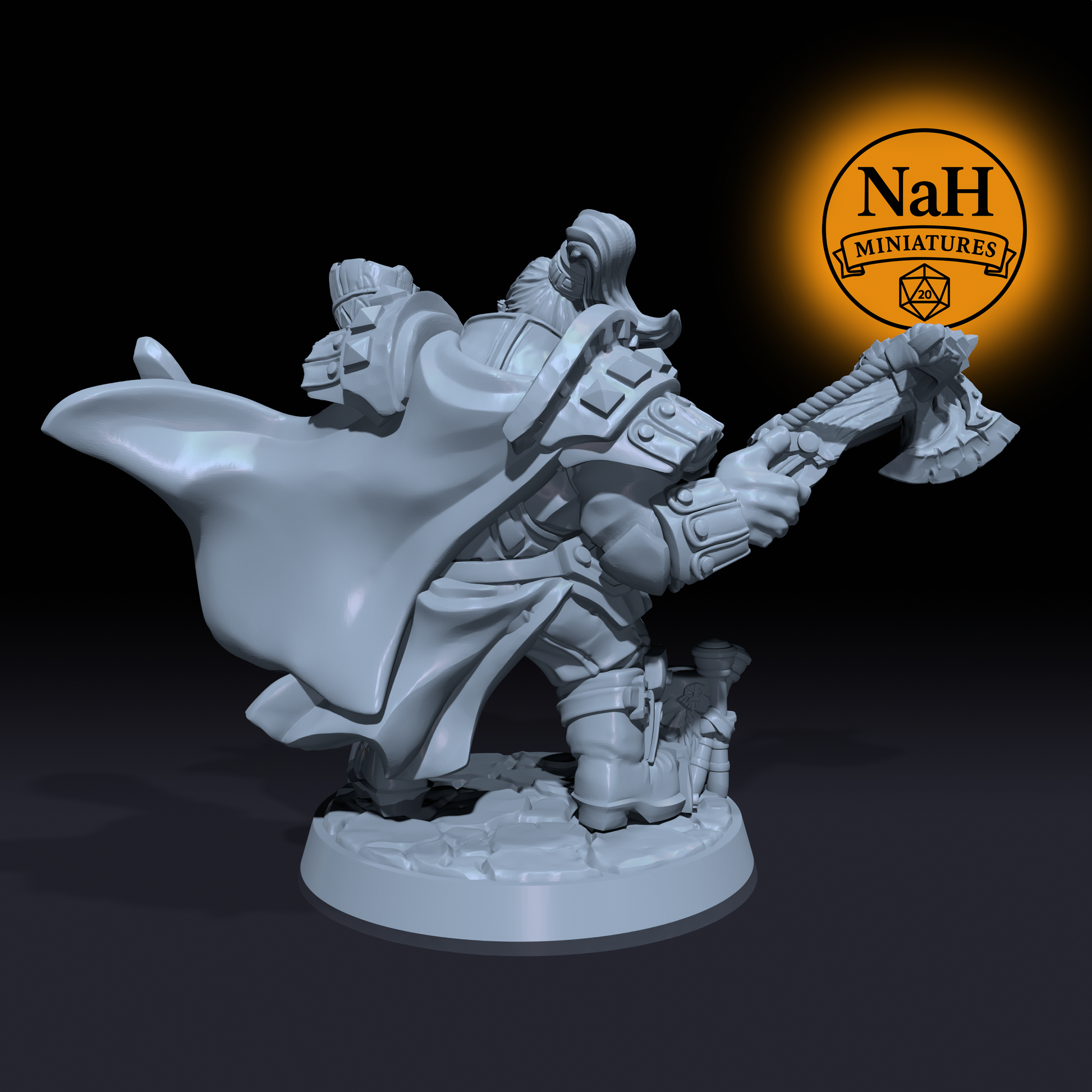 Flokir the Skald, Voice of the Warhorn | Dwarven Defenders | Dwarf Bard, Tribal Hunter miniature for D&D, Pathfinder | TTRPG Mini