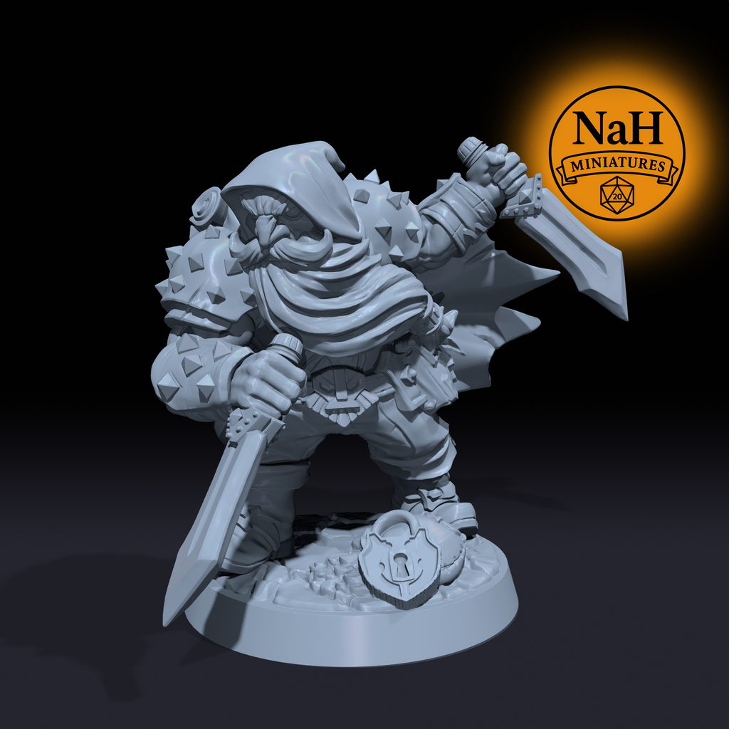 Merrian Silverfinger, the Shadowblade | Dwarven Defenders | Dwarf Rogue, Assassin miniature for D&D, Pathfinder | TTRPG Mini