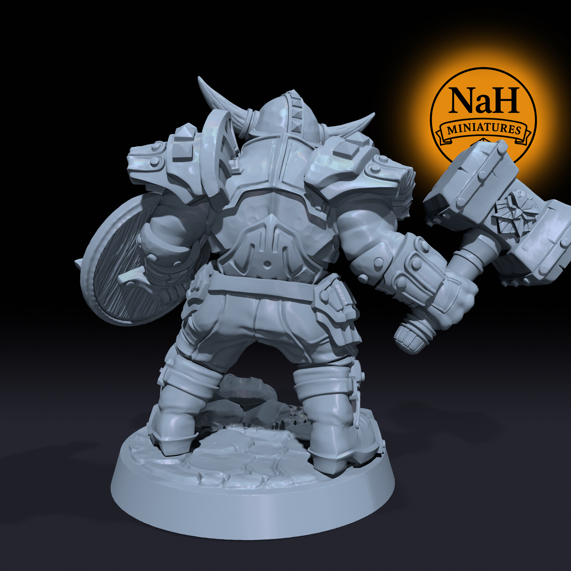 Grumli Stoneguard, Shieldbearer of Kazadrel | Dwarven Defenders | Dwarf Guardian, Shield Warrior miniature for D&D, Pathfinder | TTRPG Mini