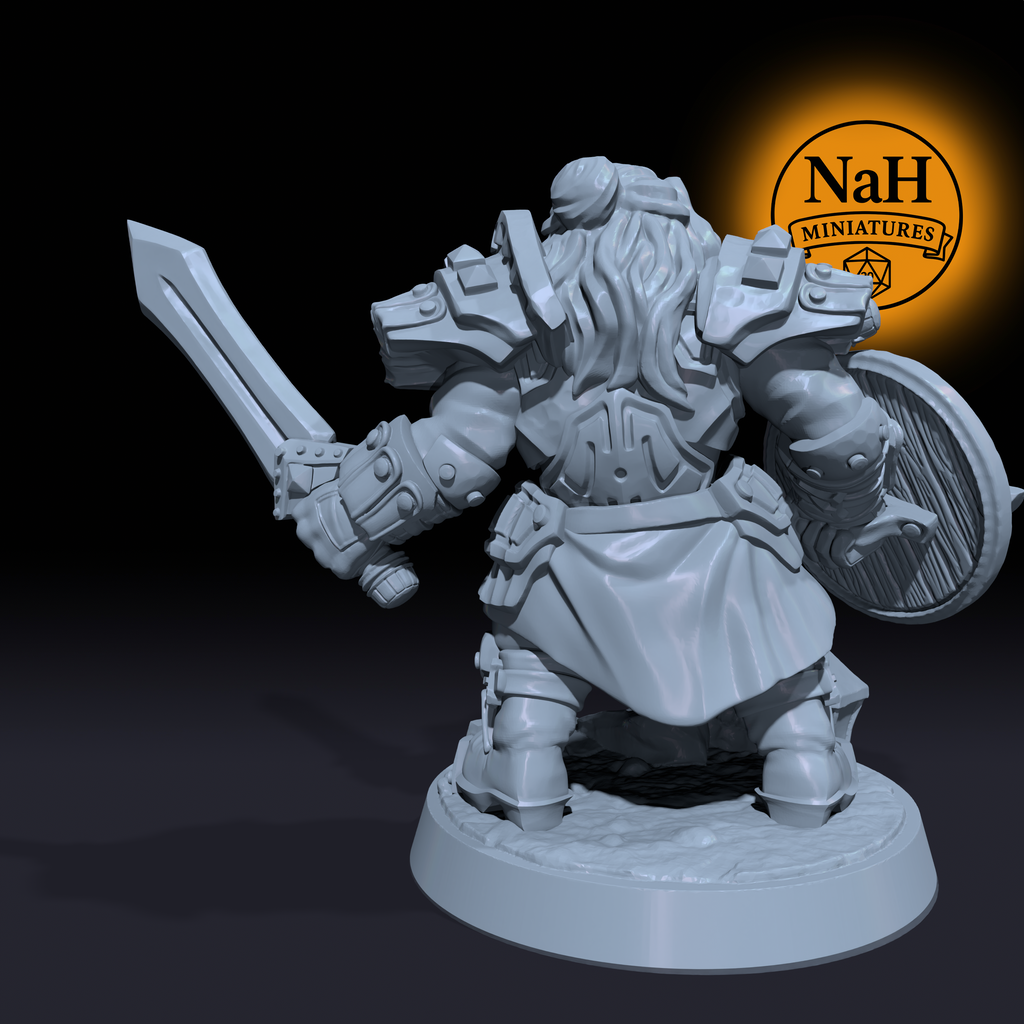 Brynja Shieldmaiden | Dwarf Fighter, Shieldwarden | Dwarven Defenders miniature for D&D, Pathfinder | TTRPG Mini