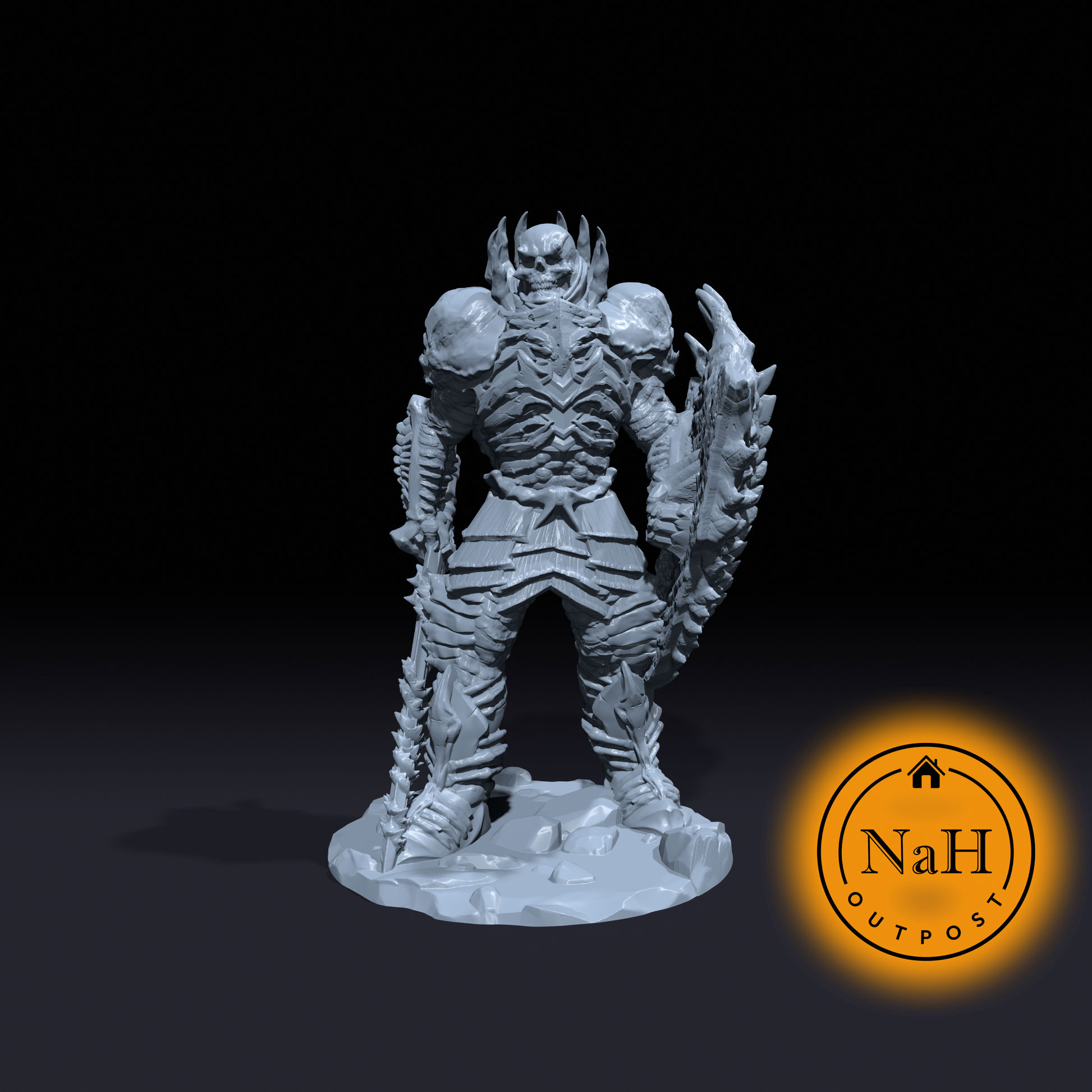 Bone Knight | Graveknight | Undead Skeleton Miniature for Tabletop games like D&D and War Gaming