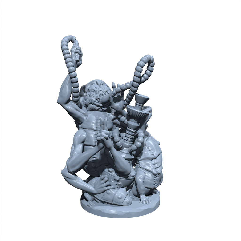 Hookah Dreamweaver | Lepidfolk | Caterpillar folk | Insect Miniature for Tabletop games like D&D and War Gaming