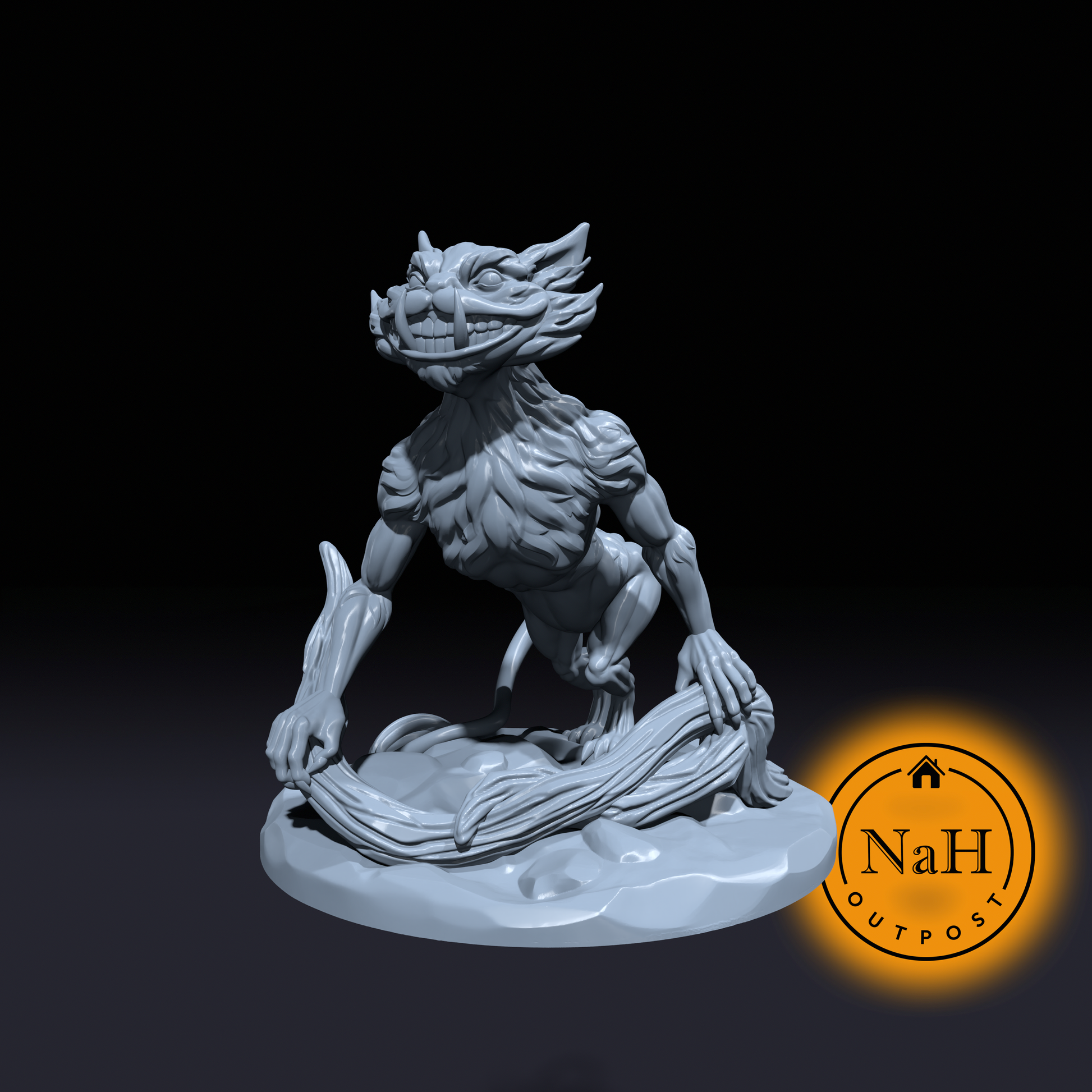 Whiskerfade the Trickster | Cheshire Cat | Miniature for Tabletop games like D&D and War Gaming