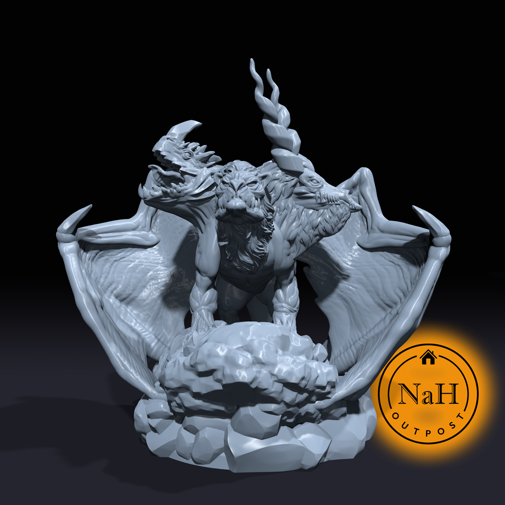 Blazeclaw the Fearsome | Chimera | Miniature for Tabletop games like D&D and War Gaming