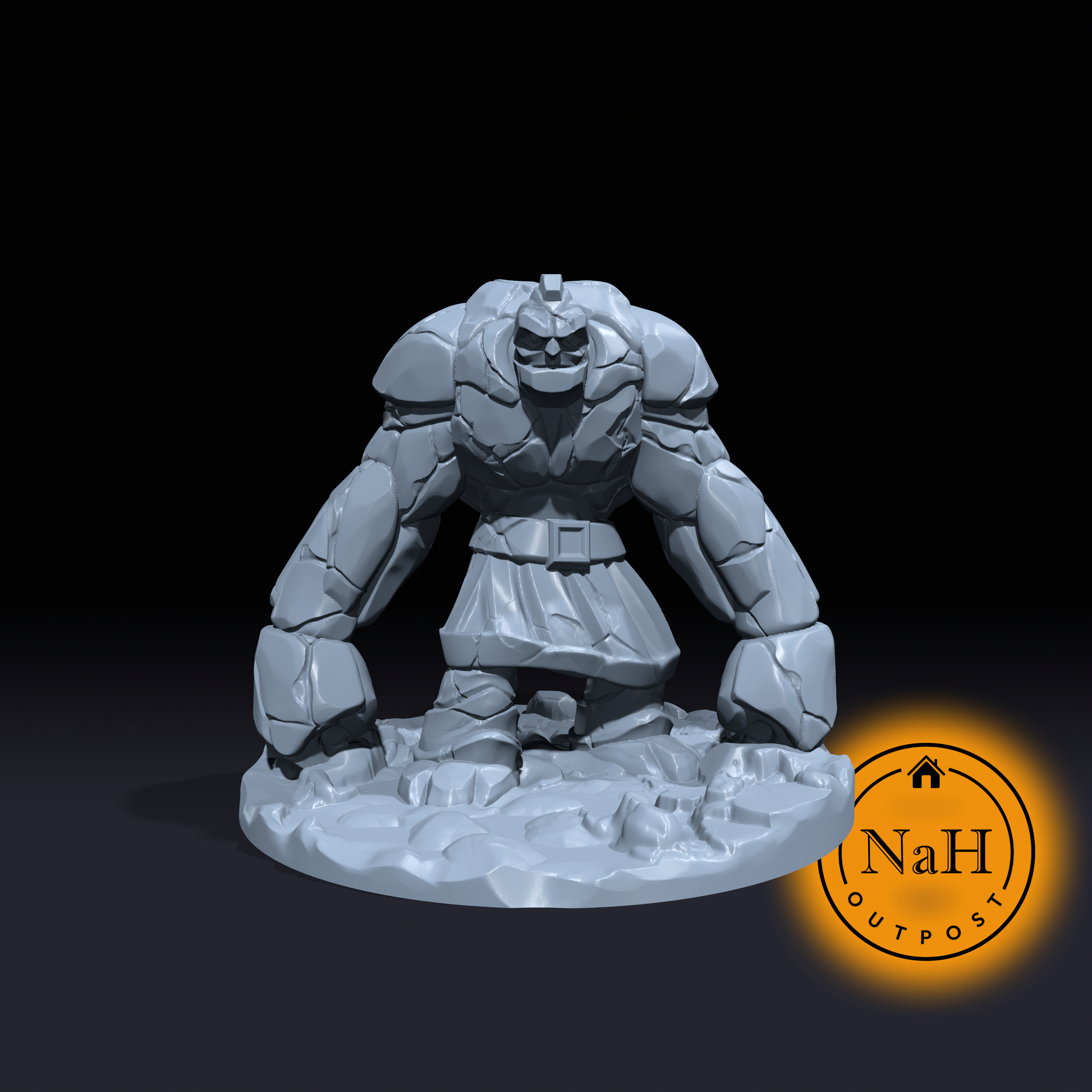 Cracklehide the Clay Golem | Miniature for Tabletop games like D&D and War Gaming