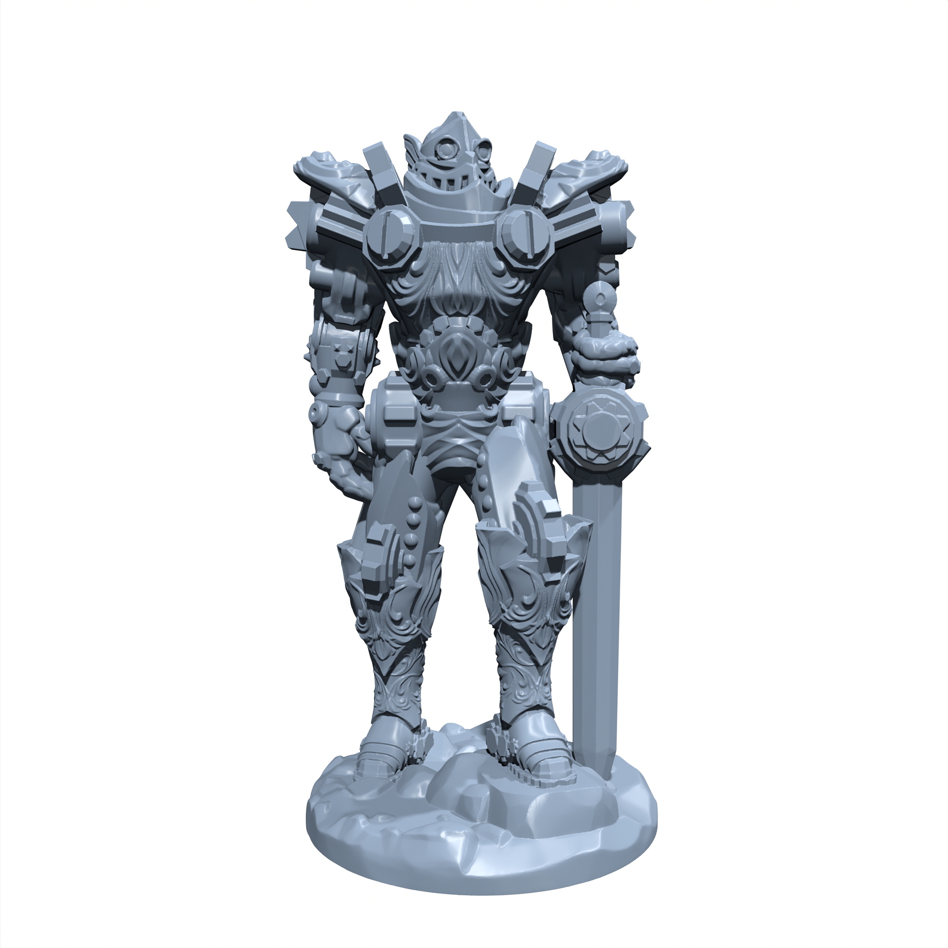 Bastion Ironforge | Battlebuilt Paladin | Clockwork Knight | Miniature for Tabletop games like D&D and War Gaming