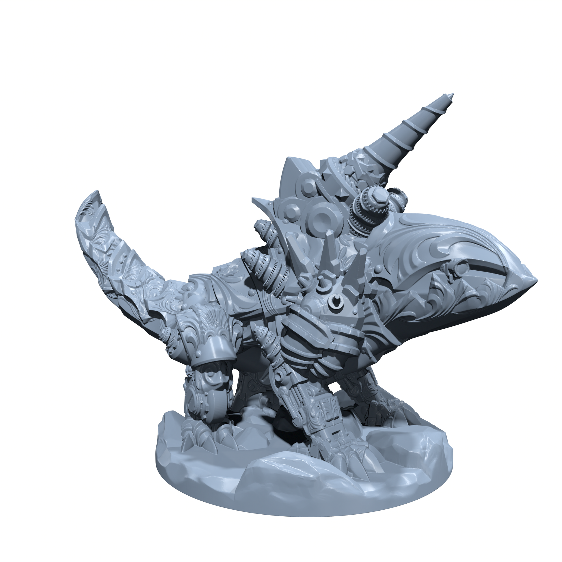 Drillon the Earthbreaker | Clockwork Land Shark | Miniature for Tabletop games like D&D and War Gaming