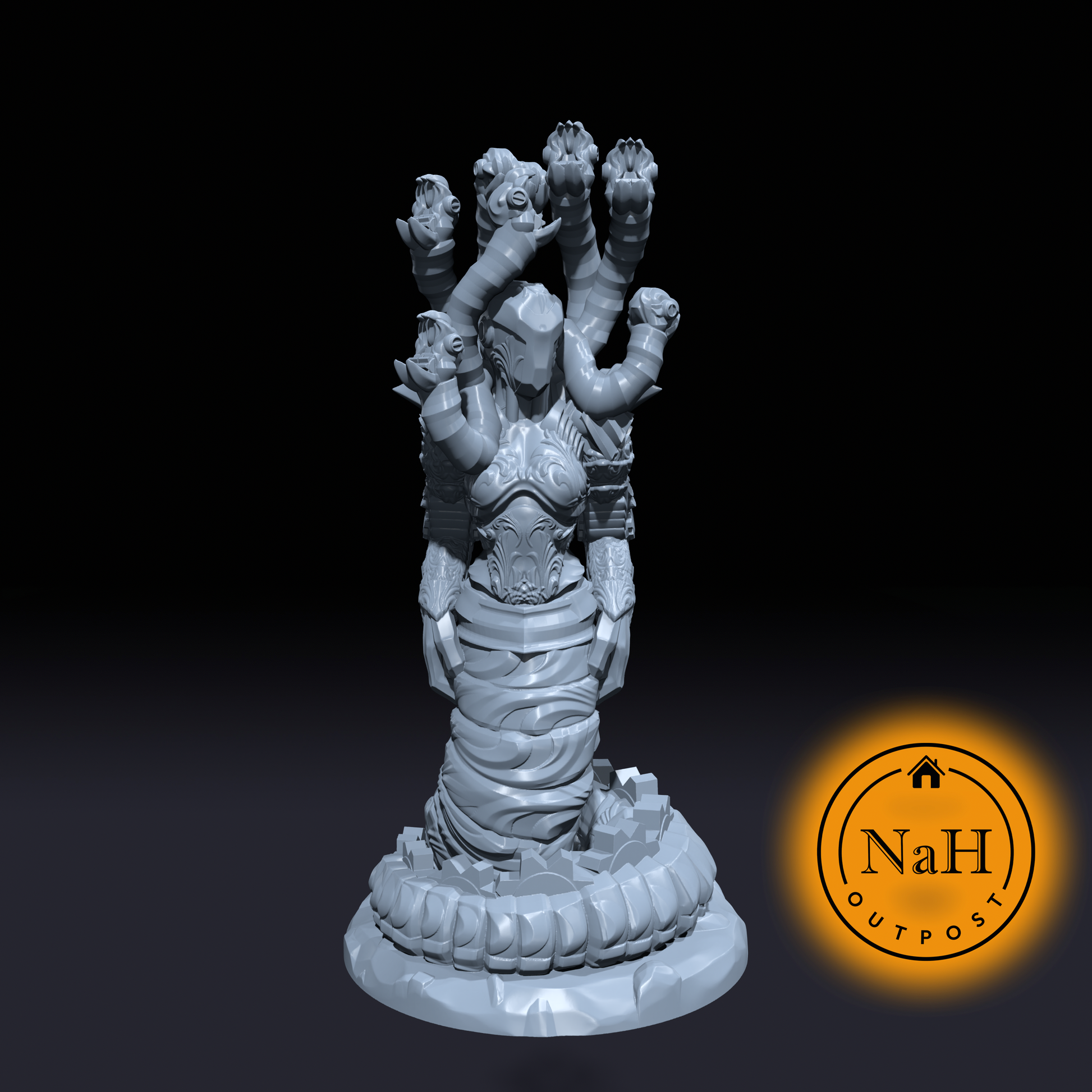 Metallia Serpentlace | Battlebuilt Snake God | Clockwork Medusa | Miniature for Tabletop games like D&D and War Gaming