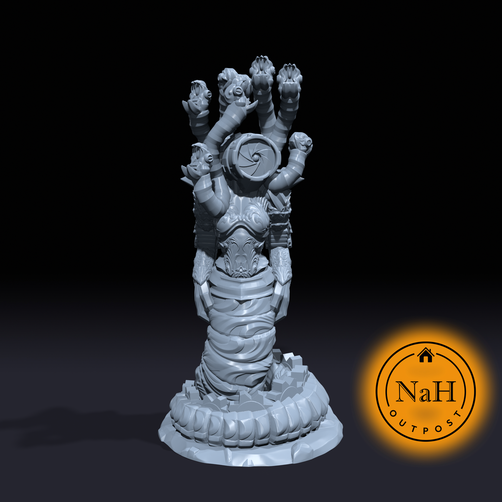 Metallia Serpentlace | Battlebuilt Snake God | Clockwork Medusa | Miniature for Tabletop games like D&D and War Gaming