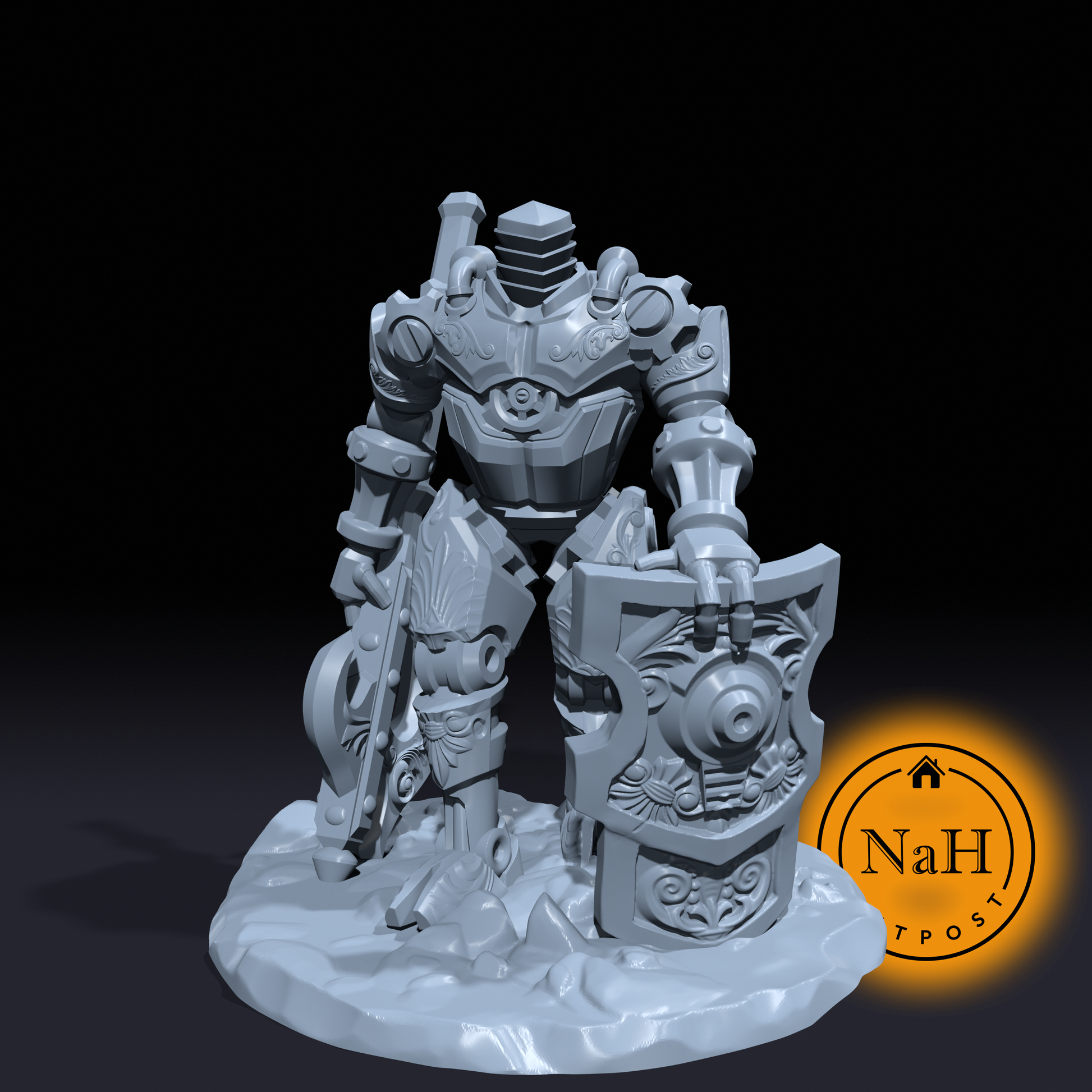 Sir Valtor, The Blessed Vanguard | Clockwork Paladin | Battlebuilt Cleric | Fighter Miniature for Tabletop games like D&D and War Gaming