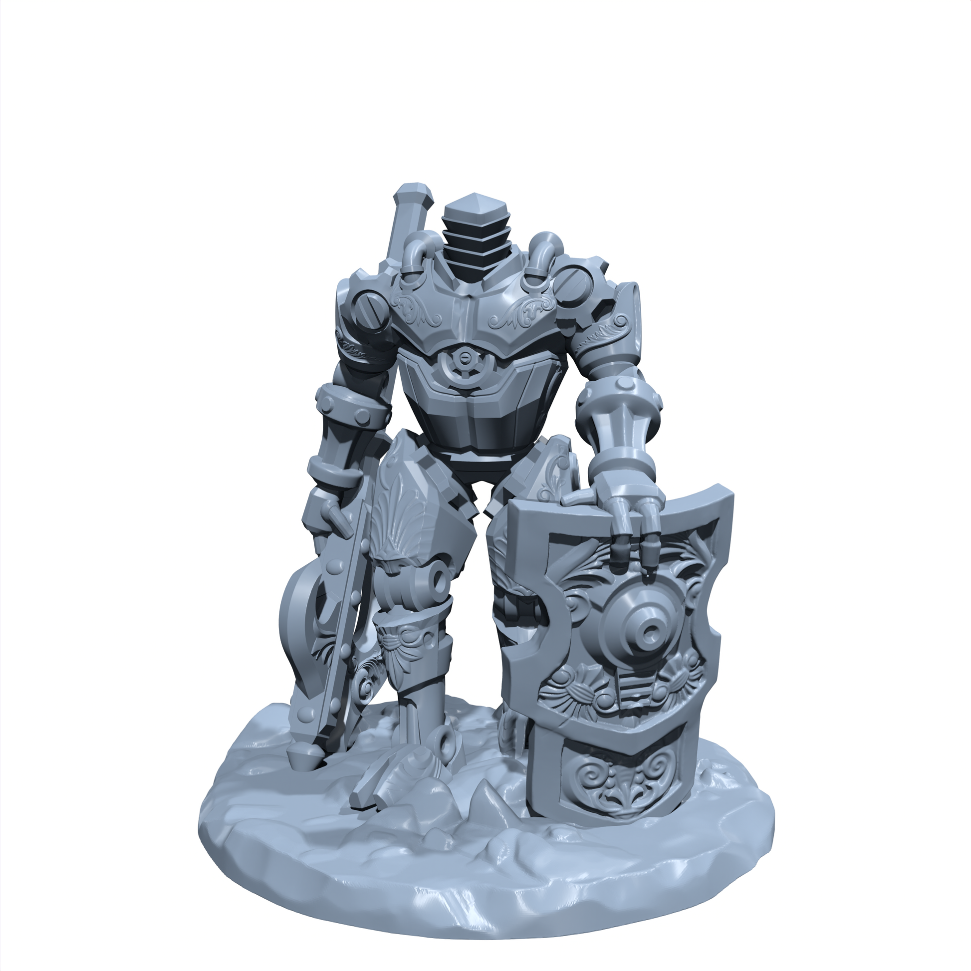 Sir Valtor, The Blessed Vanguard | Clockwork Paladin | Battlebuilt Cleric | Fighter Miniature for Tabletop games like D&D and War Gaming