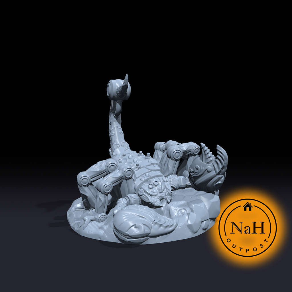 Tinkerclaw, the Iron Stinger | Clockwork Scorpion | Miniature for Tabletop games like D&D and War Gaming