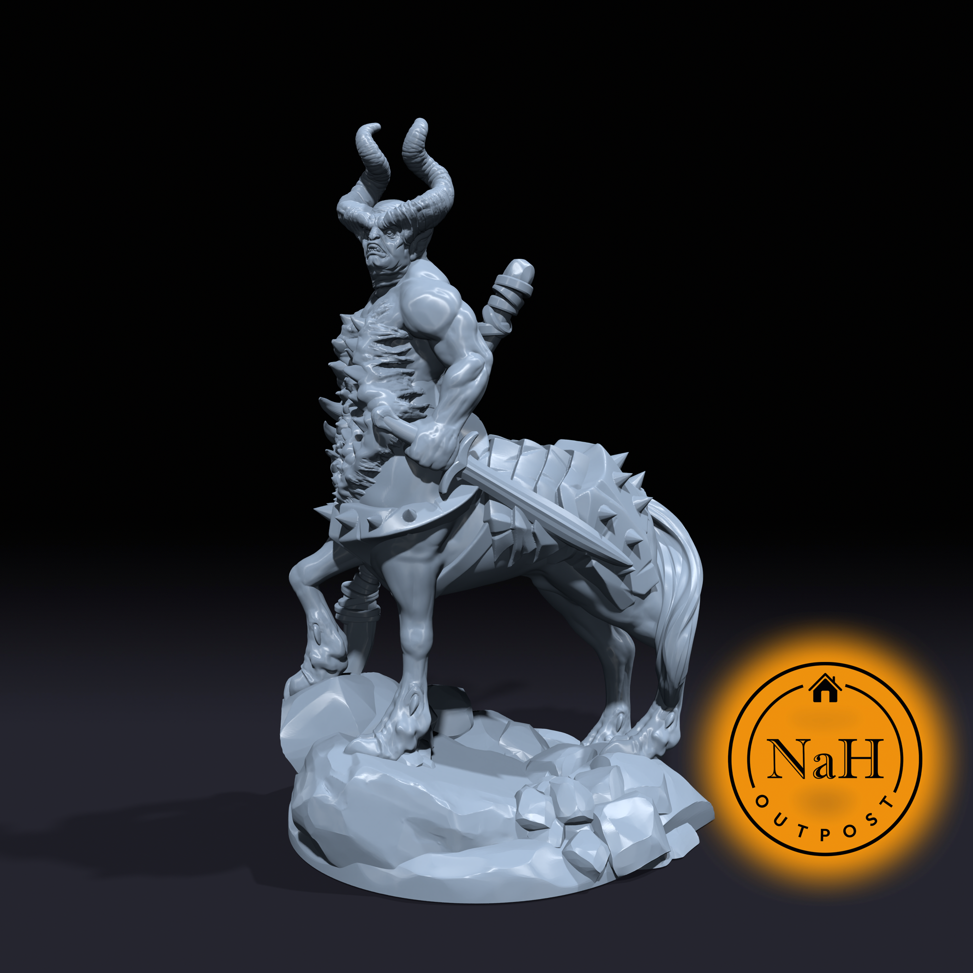 Hellhoof The Tainted | Armanite Demon | Corrupted Centaur | Miniature for Tabletop games like D&D and War Gaming