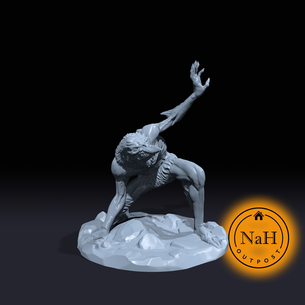 Shriekbeak the Shadowfeather | Corvidine | Miniature for Tabletop games like D&D and War Gaming
