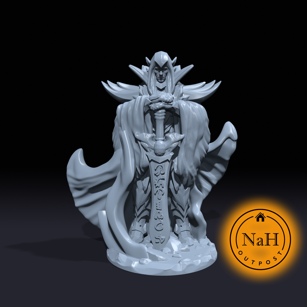 Vaelis Runebearer | Blood Elf Paladin | Barbarian | Crimson Elf | Miniature for Tabletop games like D&D and War Gaming