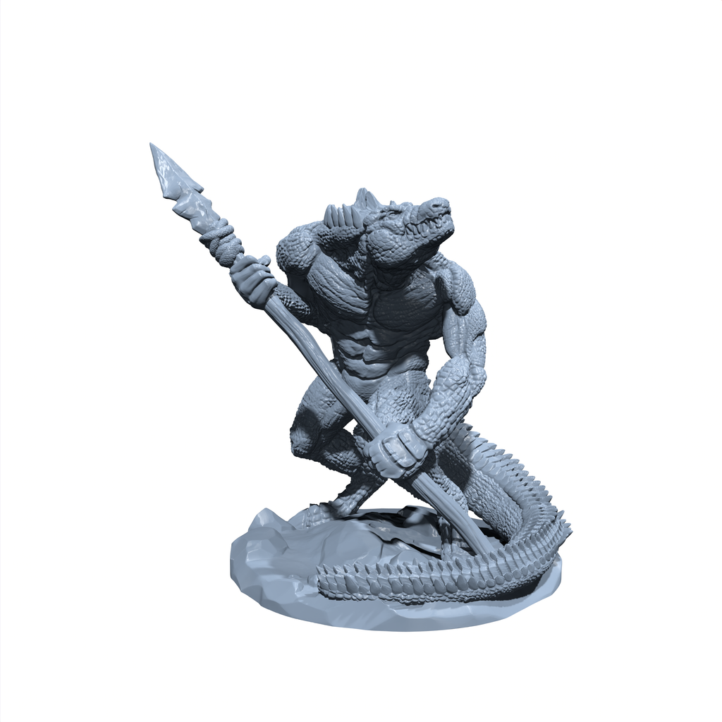Vorshek the Mireguard | Crocman | Crocodile Folk Miniature for Tabletop games like D&D and War Gaming