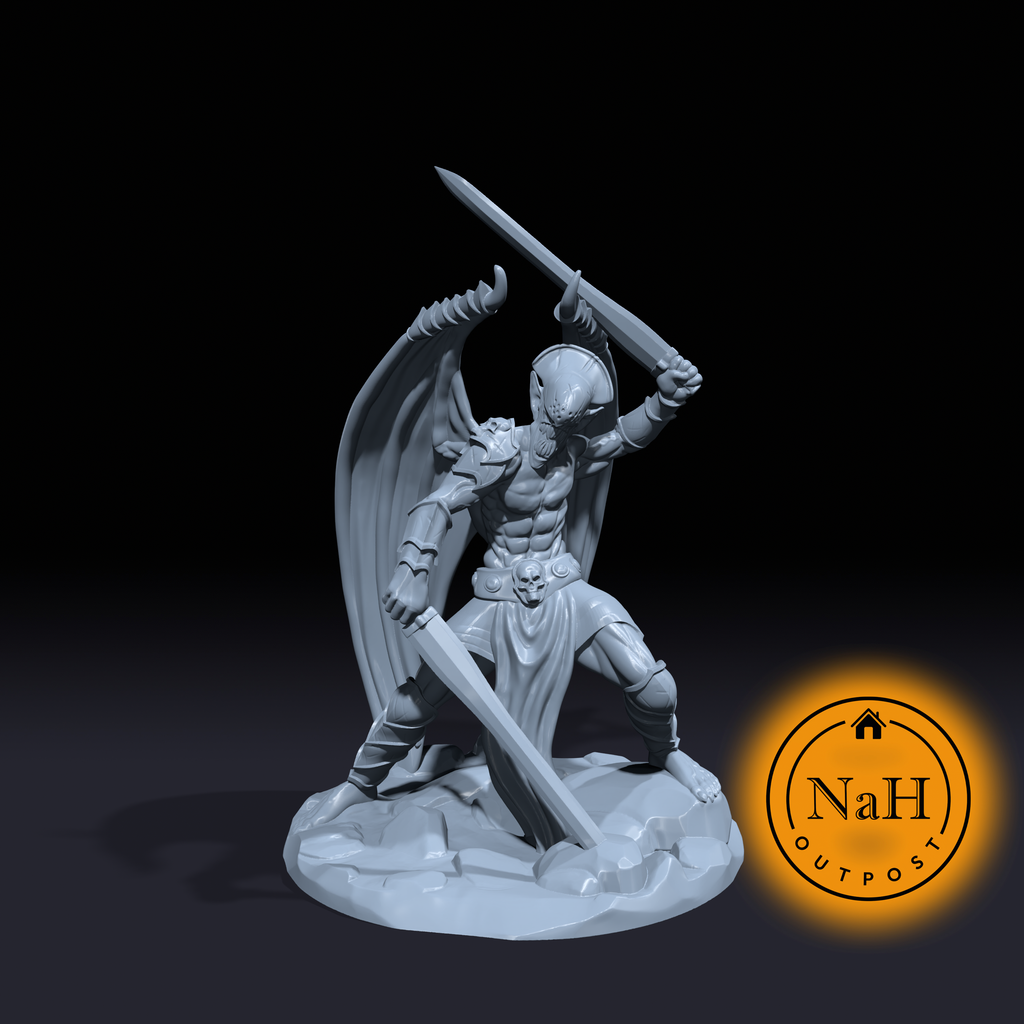 Razorfury, the Twinblade Terror | Tarry Demondand | Daemondian | Miniature for Tabletop games like D&D and War Gaming