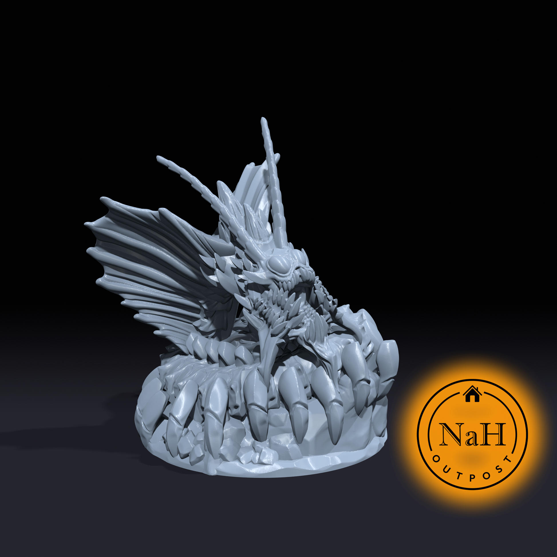 Kryomar, the Glacial Serpent | Remorhaz | Deathipede | Miniature for Tabletop games like D&D and War Gaming
