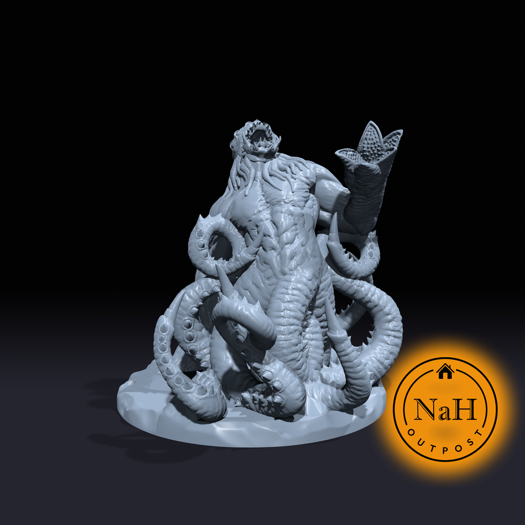 Gulfscream the Tidal Abomination | Deepsea Mutated Horror | Kraken Spawn Miniature for Tabletop games like D&D and War Gaming