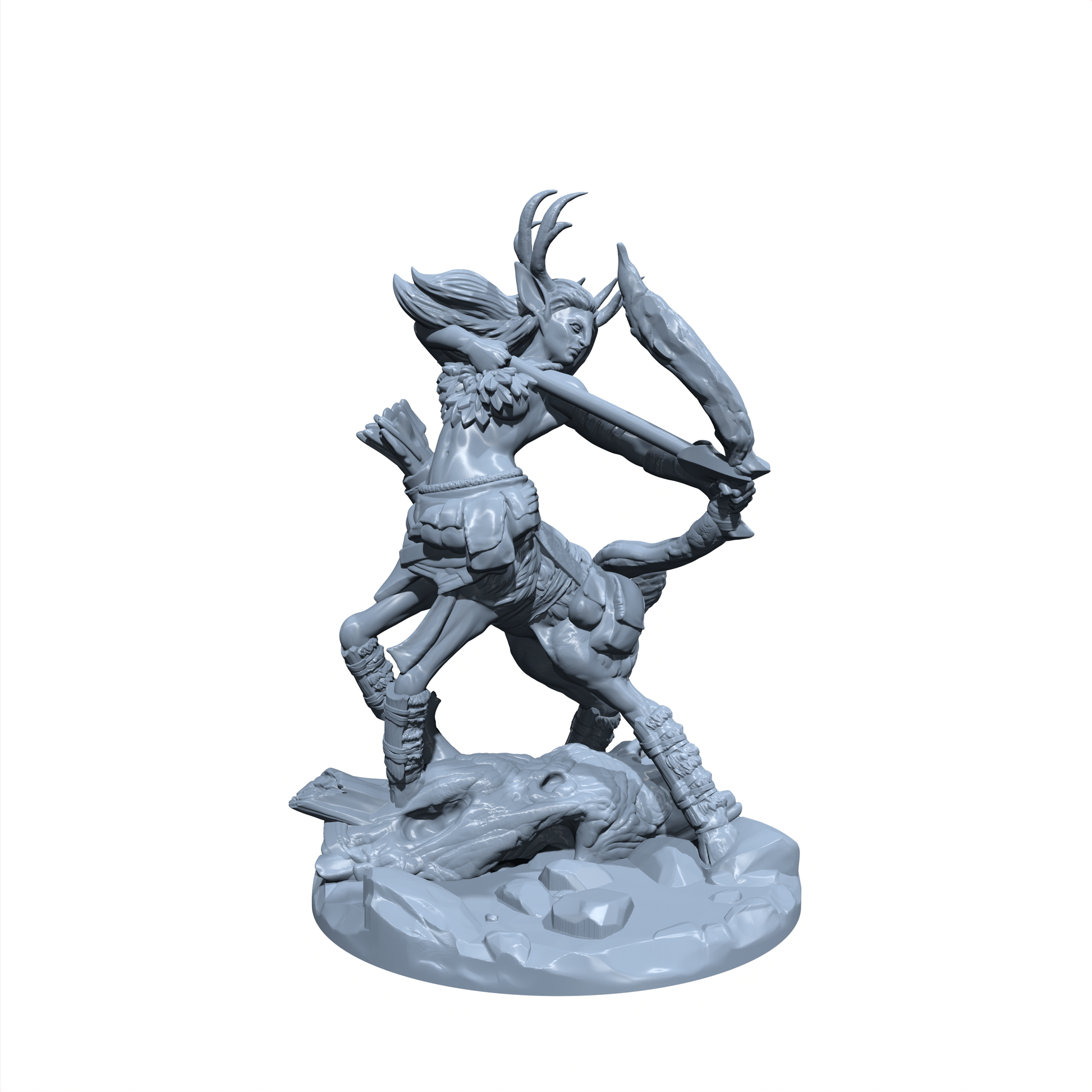 Elenara the Arrowhart | Deer Centaur | Dryad Archer | Miniature for Tabletop games like D&D and War Gaming