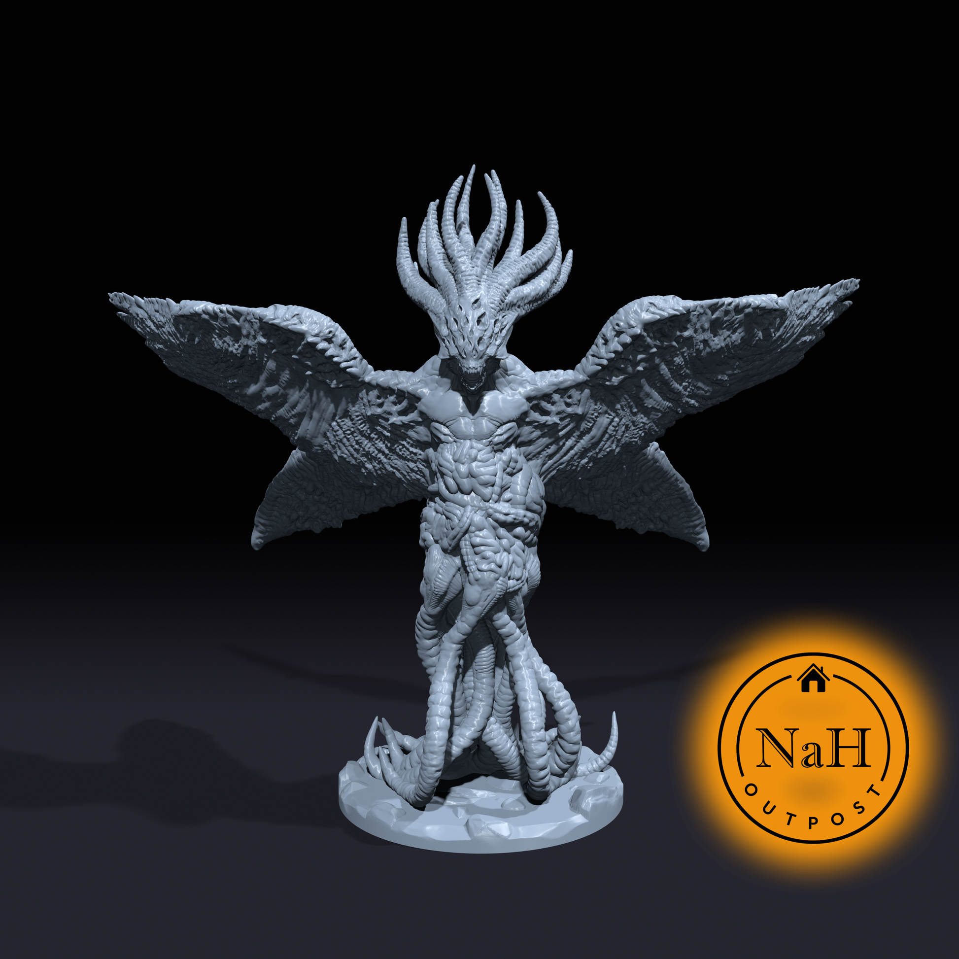 Wraithwing | Demiguard | Biblical Angel Guard | Evil Angel Miniature for Tabletop games like D&D 5e and TTRPG  War Gaming