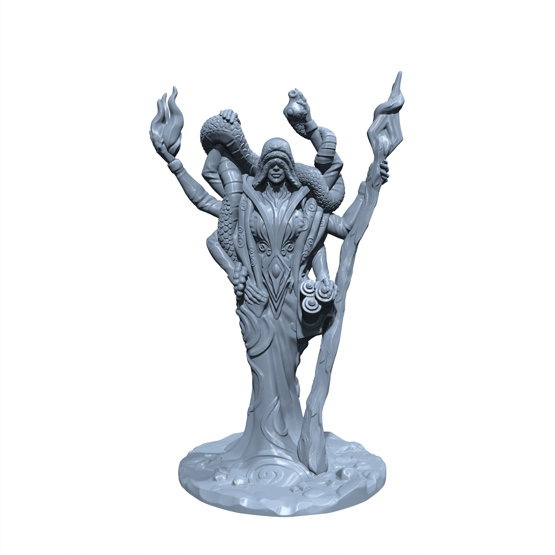 Elyndra the Arcane Shaper | Demonic Priestess | Four Armed Sorcerer | Miniature for Tabletop games like D&D and War Gaming