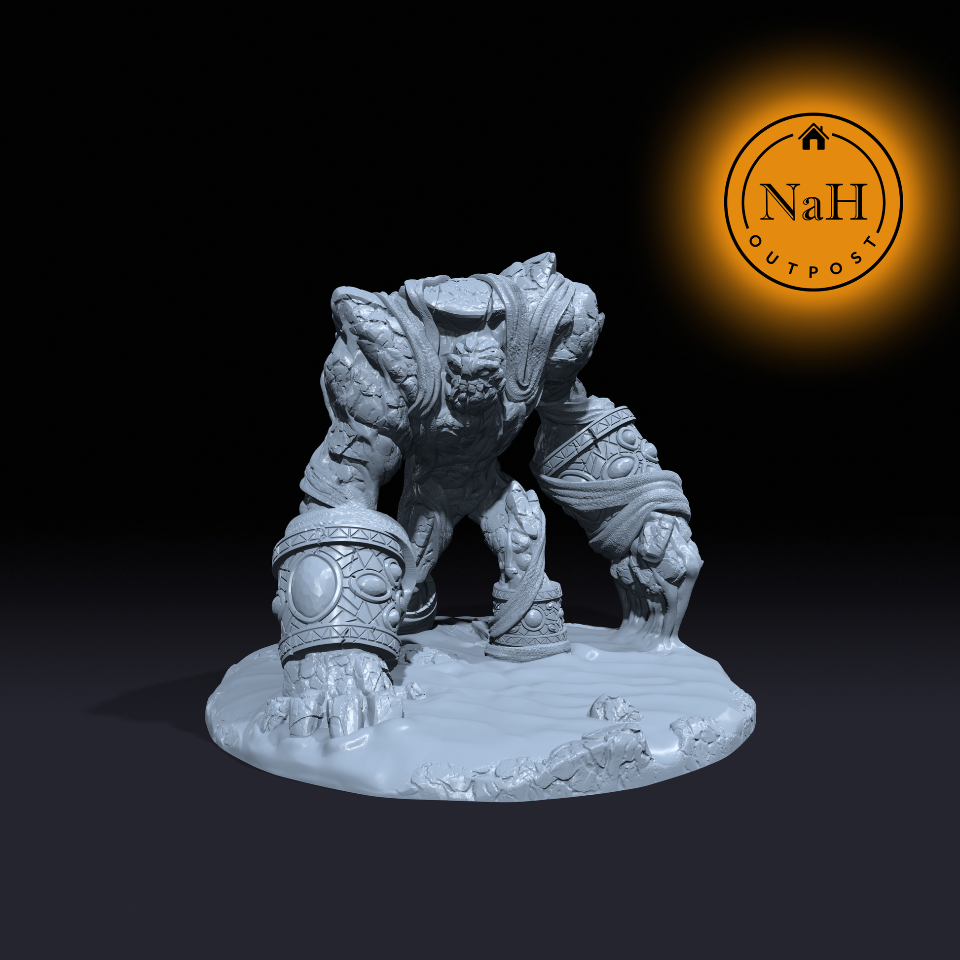 Dustrend the Dune Guardian | Desert Golem | Construct Miniature for Tabletop games like D&D and War Gaming