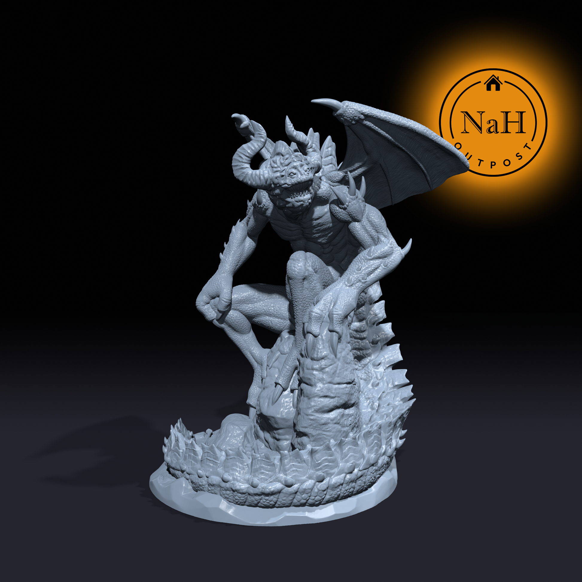 Valthorak the Tail Lasher | Archedevil Hutijin | Devil Lord | Miniature for Tabletop games like D&D and War Gaming