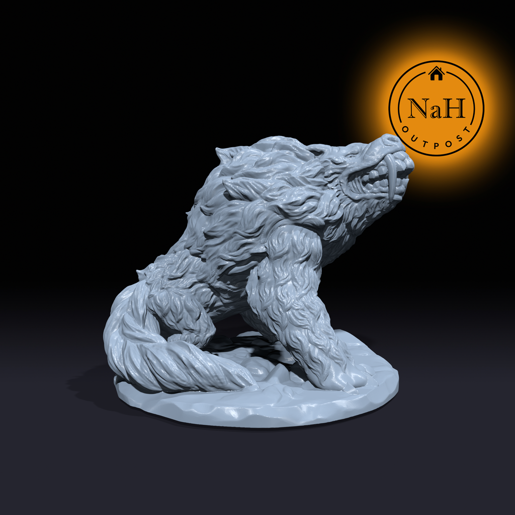 Grendar the Moonstalker | Dire Wolf | Miniature for Tabletop games like D&D and War Gaming