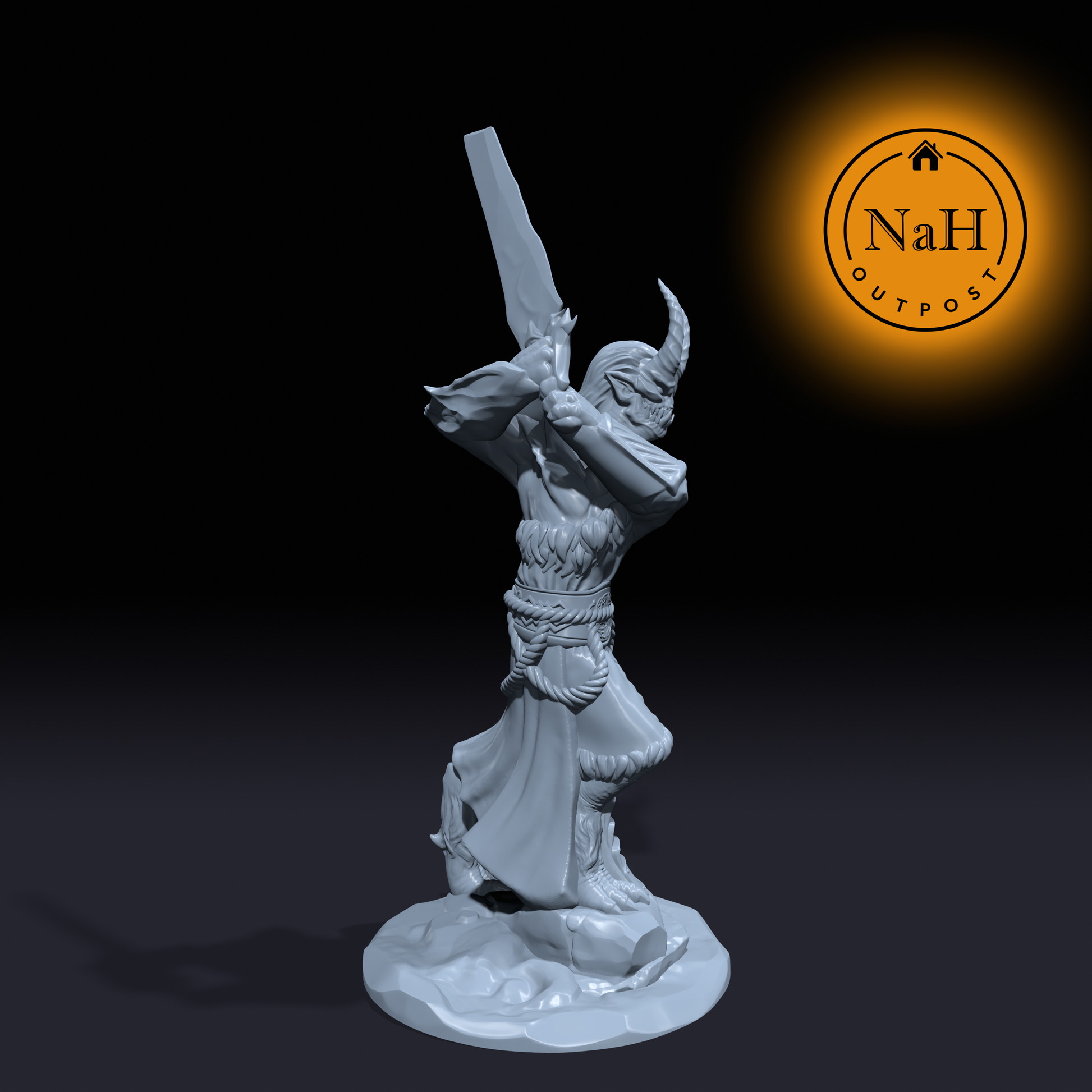 Ryujin, the Shadowblade | Dragon Oni Assassin | Dragonborn Rogue Miniature for Tabletop games like D&D and War Gaming