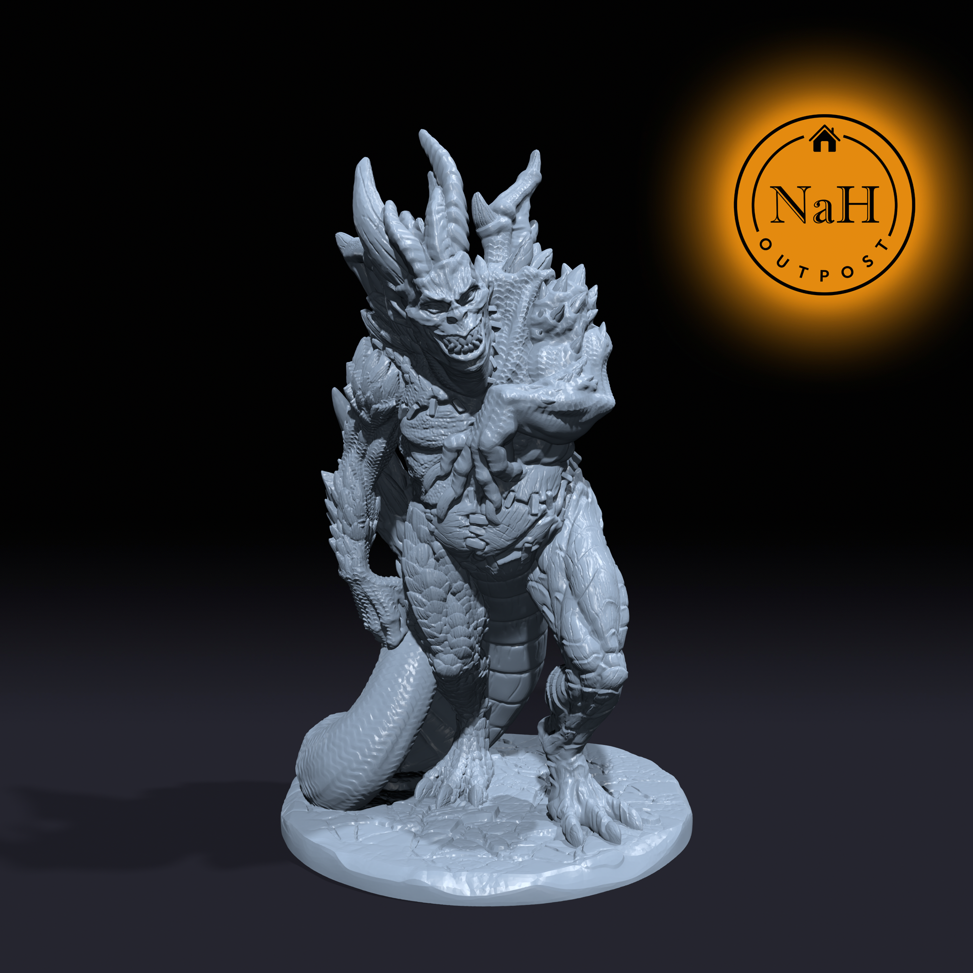 Vryzek, Patchwork of Scales | Dragon Flesh Golem | Miniature for Tabletop games like D&D and War Gaming