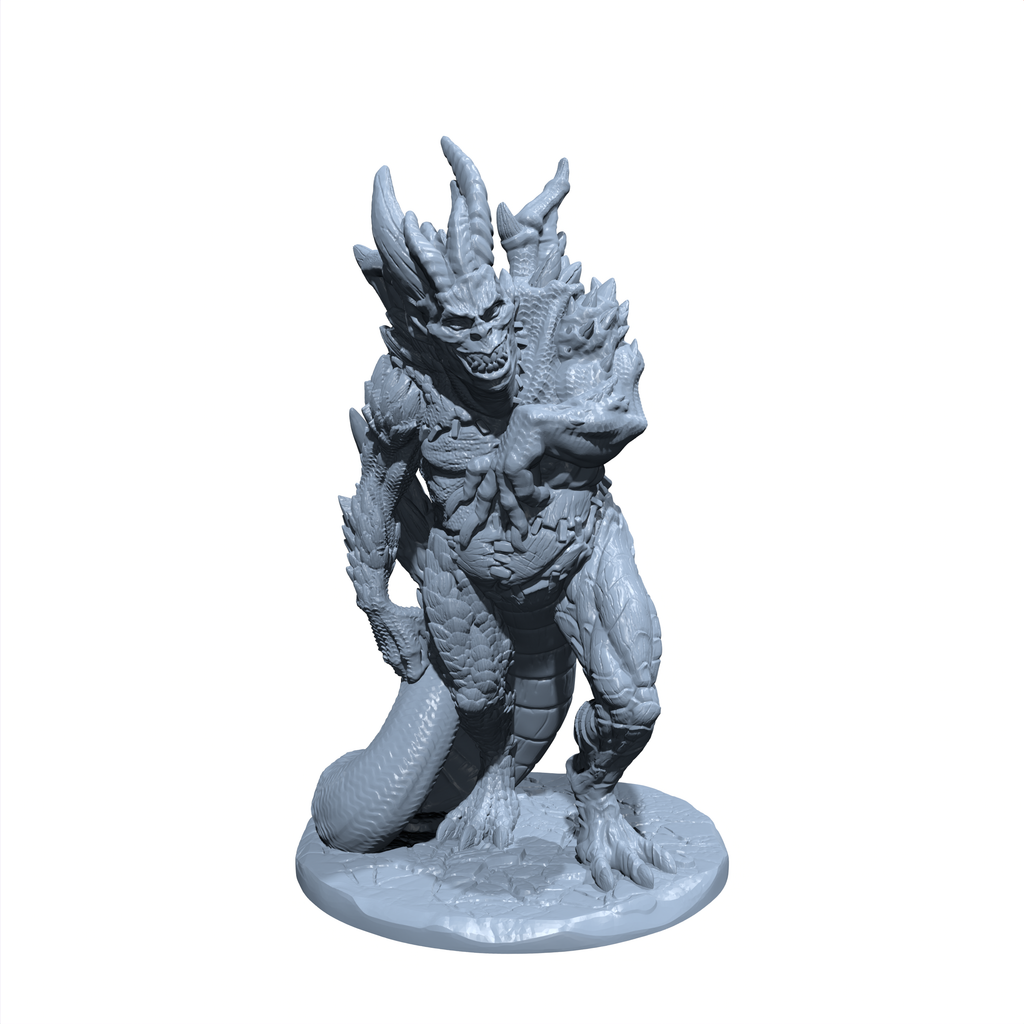 Vryzek, Patchwork of Scales | Dragon Flesh Golem | Miniature for Tabletop games like D&D and War Gaming