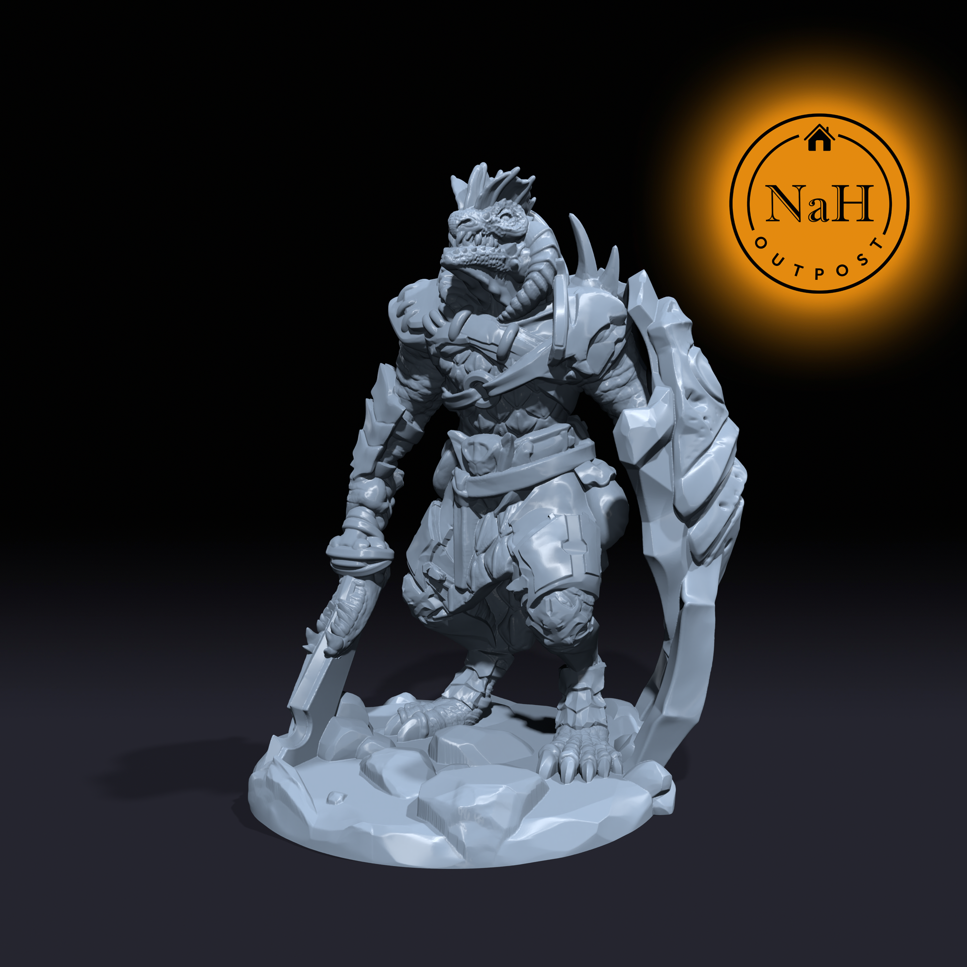 Sylthar, Warden of Flames | Dragon Born | Dragon Folk | Miniature for Tabletop games like D&D and War Gaming