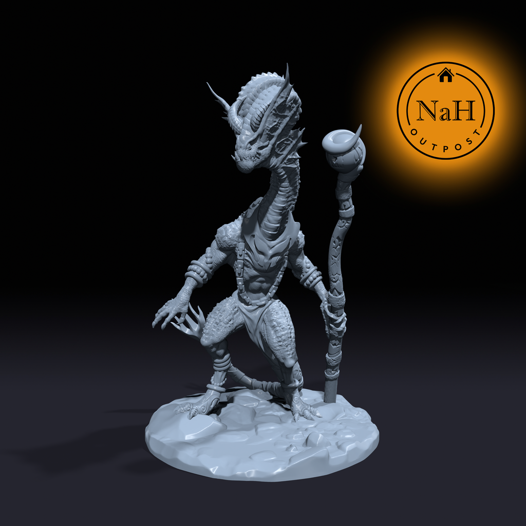 Drakonix Spellweaver | Dragonfolk Mage | Dragonborn Sorcerer or Warlock Miniature for Tabletop games like D&D 5e and TTRPG  War Gaming