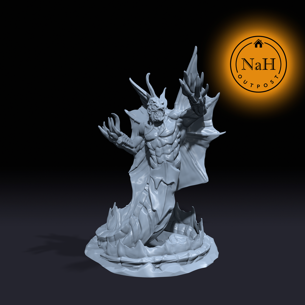 Serpenox, the Brine Bane | Drowning Devil Sarglagon | Drown Fiend | Miniature for Tabletop games like D&D and War Gaming