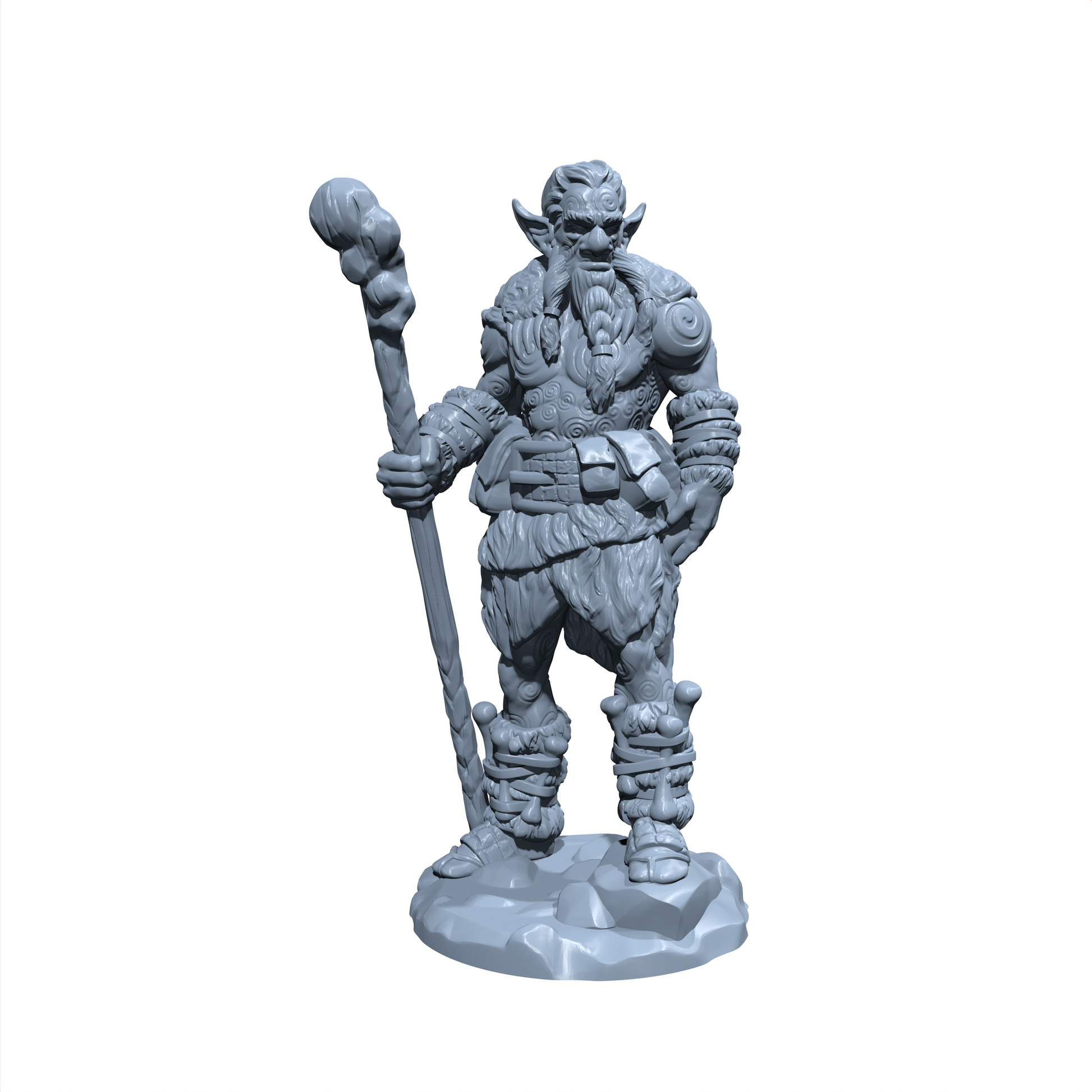 Brogan Oakheart, Sage of the Wilds | Firbolg Barbarian Druid Caster | Miniature for Tabletop games like D&D and War Gaming