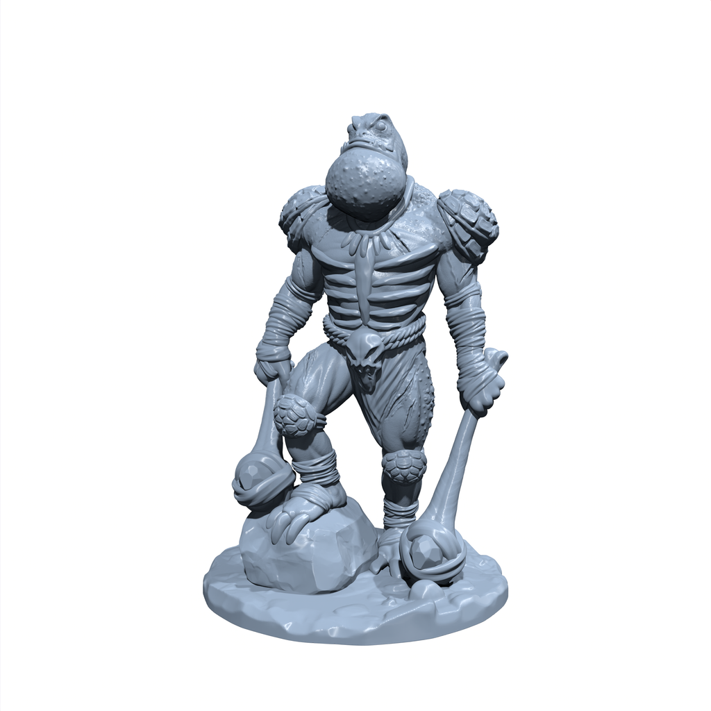 Torgul, the Toadkin Champion | Frog folk Barbarian | Fighter Miniature for Tabletop games like D&D 5e and TTRPG War Gaming