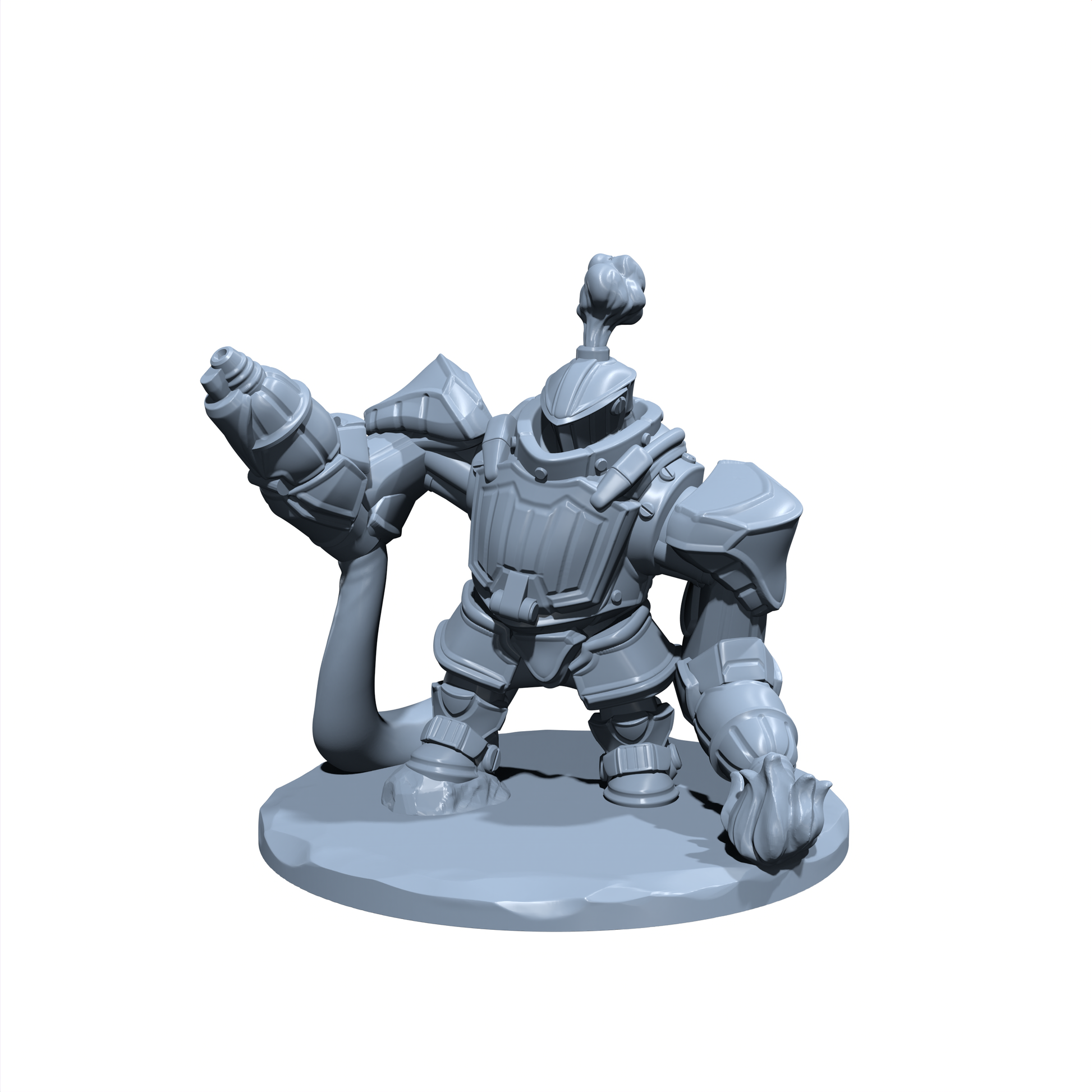 Igniheart, the Ironfire Sentinel | Adamantine Golem | Furnace Golem | Miniature for Tabletop games like D&D and War Gaming